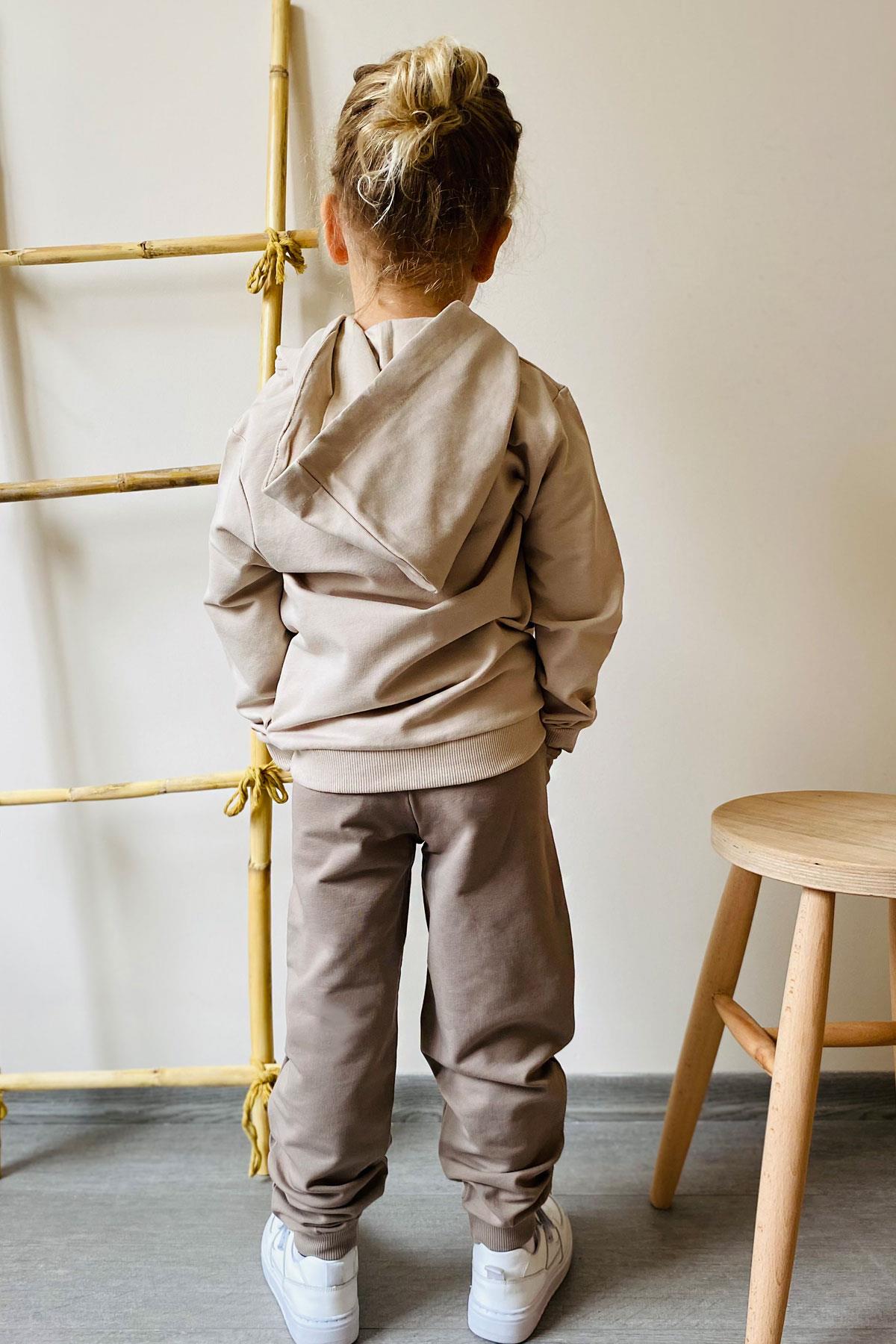 Breeze Erkek Çocuk Eşofman Takım Havalı Ayıcık Nakışlı Bej (1.5-5 Yaş)