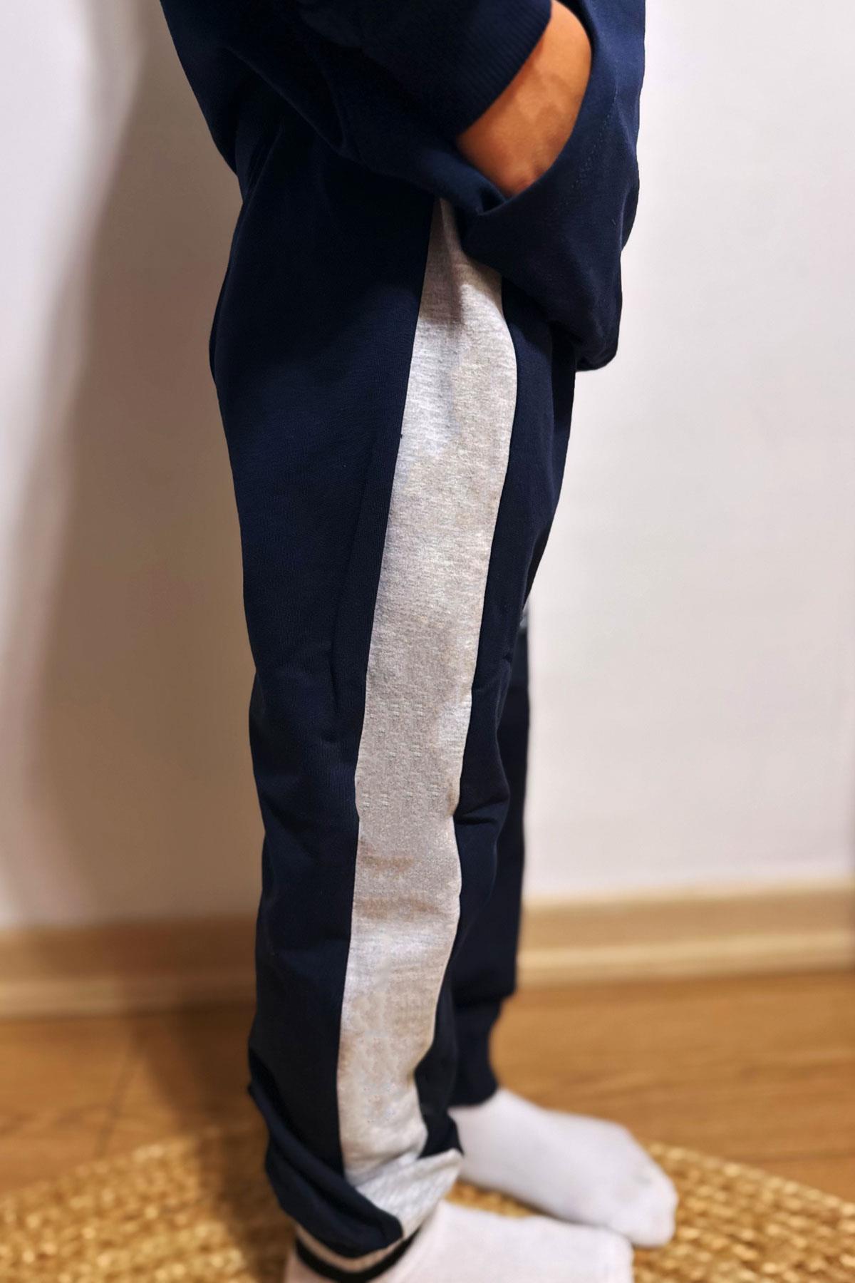 Breeze Erkek Çocuk Eşofman Takım Kapüşonlu Başarı Temalı Yazı Baskılı Lacivert (9 Yaş)