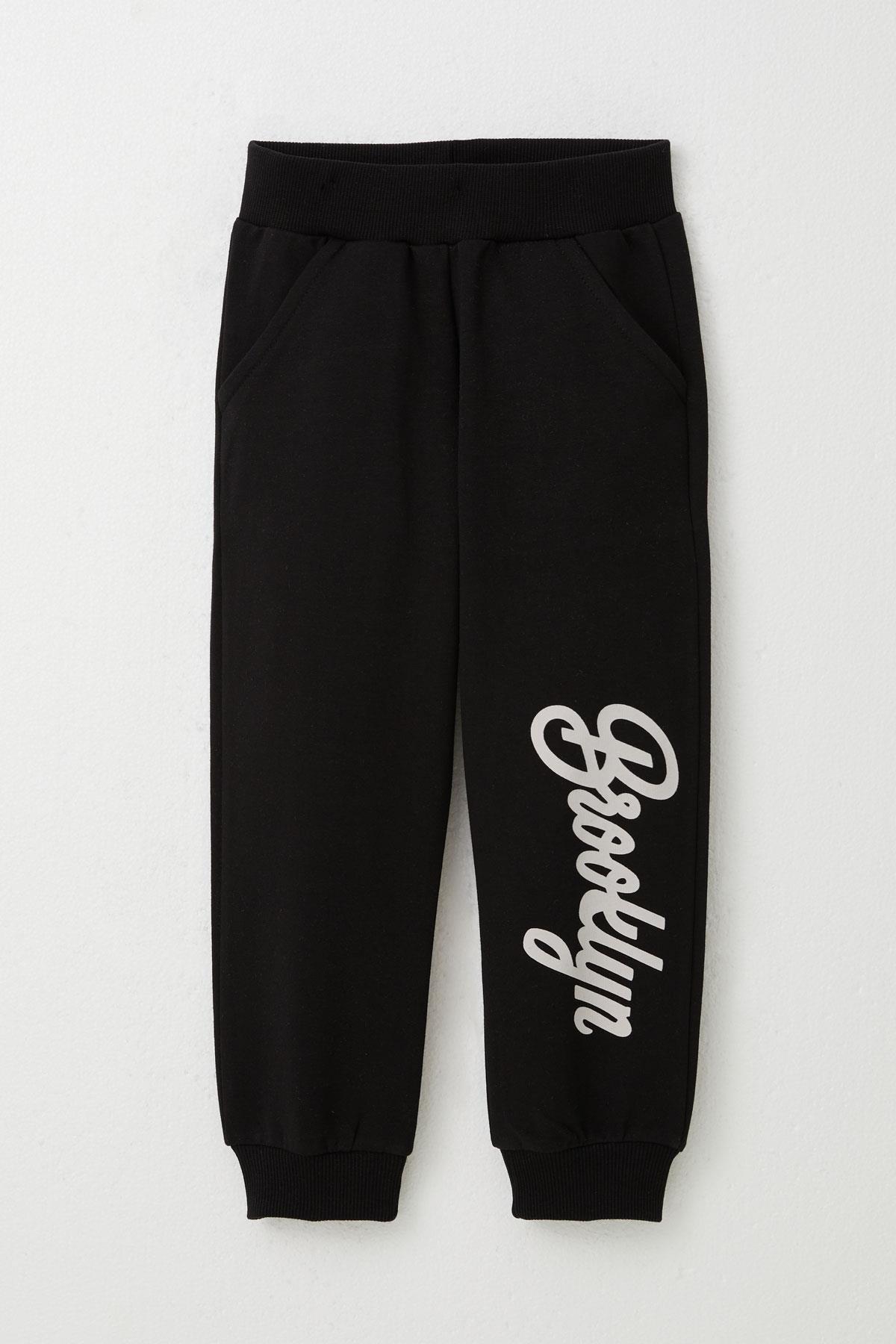 Breeze Erkek Çocuk Eşofman Takım Kolej Şampiyonu Sevimli Ayıcık Baskılı Bej Melanj (2-6 Yaş)