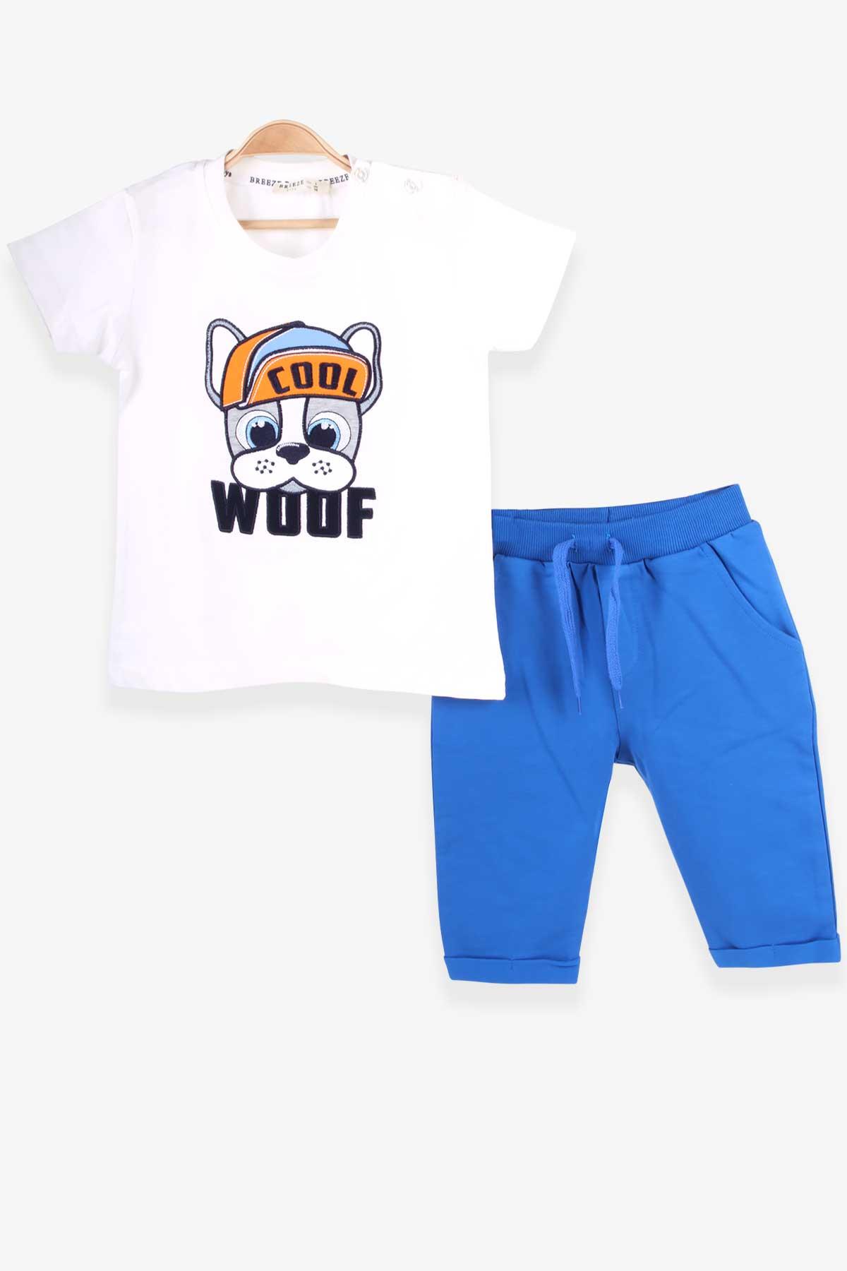 Breeze Erkek Çocuk Eşofman Takım Köpekcik Nakışlı Ekru (1-4 Yaş)