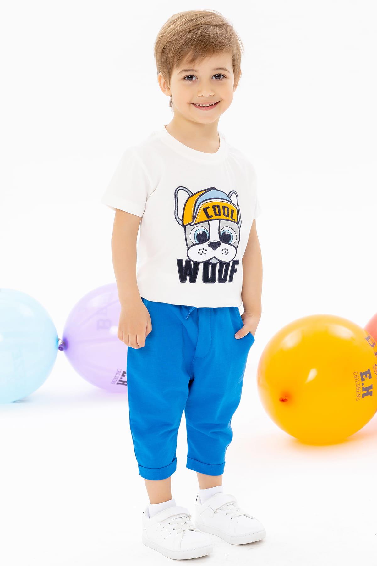 Breeze Erkek Çocuk Eşofman Takım Köpekcik Nakışlı Ekru (1-4 Yaş)