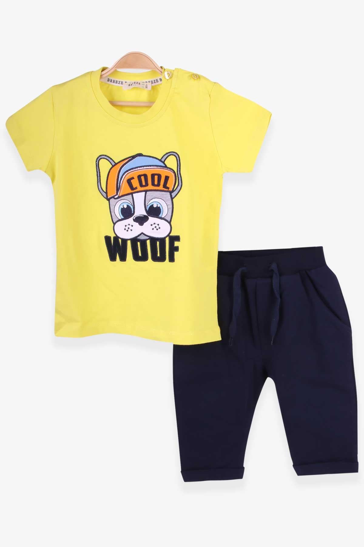 Breeze Erkek Çocuk Eşofman Takım Köpekcik Nakışlı Neon Yeşil (1-4 Yaş)