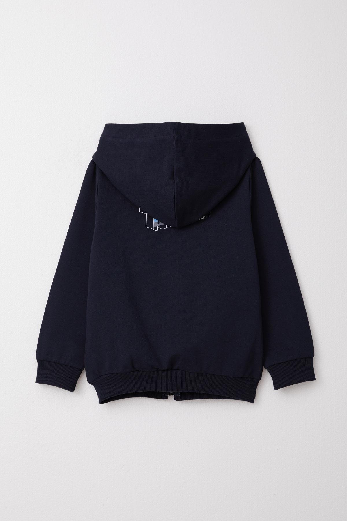 Breeze Erkek Çocuk Eşofman Takım Motivasyon Temalı Fermuarlı Kapüşonlu Lacivert (3-6 Yaş)