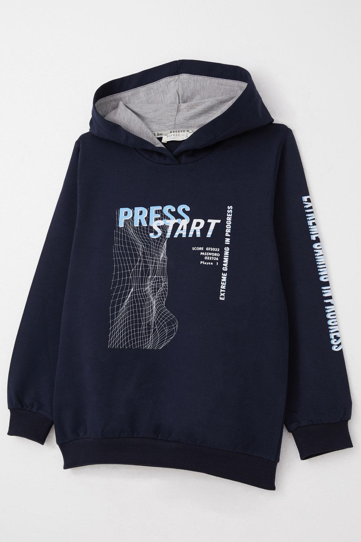 Breeze Erkek Çocuk Eşofman Takım Oyun Temalı Önden Cepli Lacivert (5-9 Yaş)