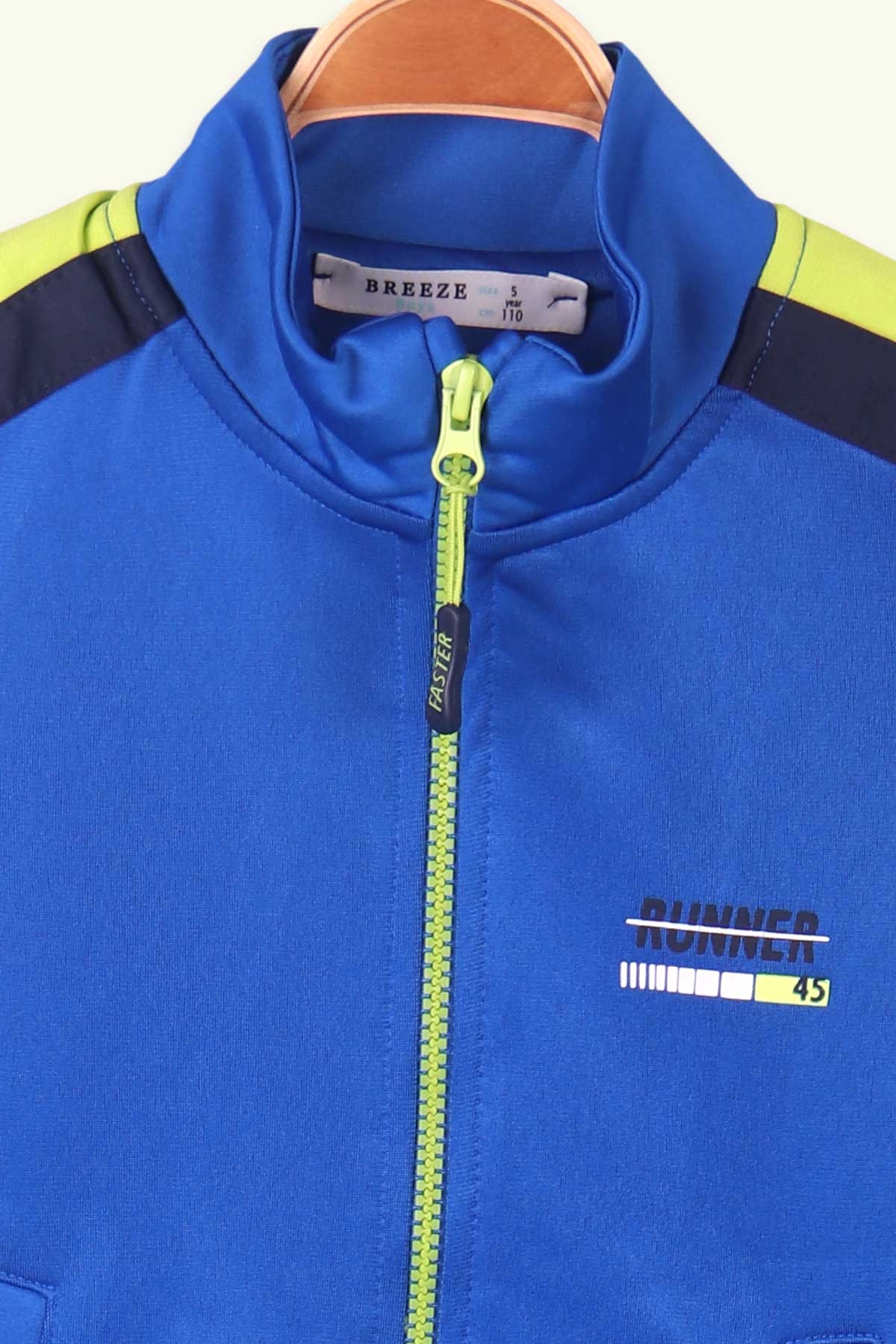 Breeze Erkek Çocuk Eşofman Takımı Baskılı Fermuarlı Saks Mavisi (5-14 Yaş)