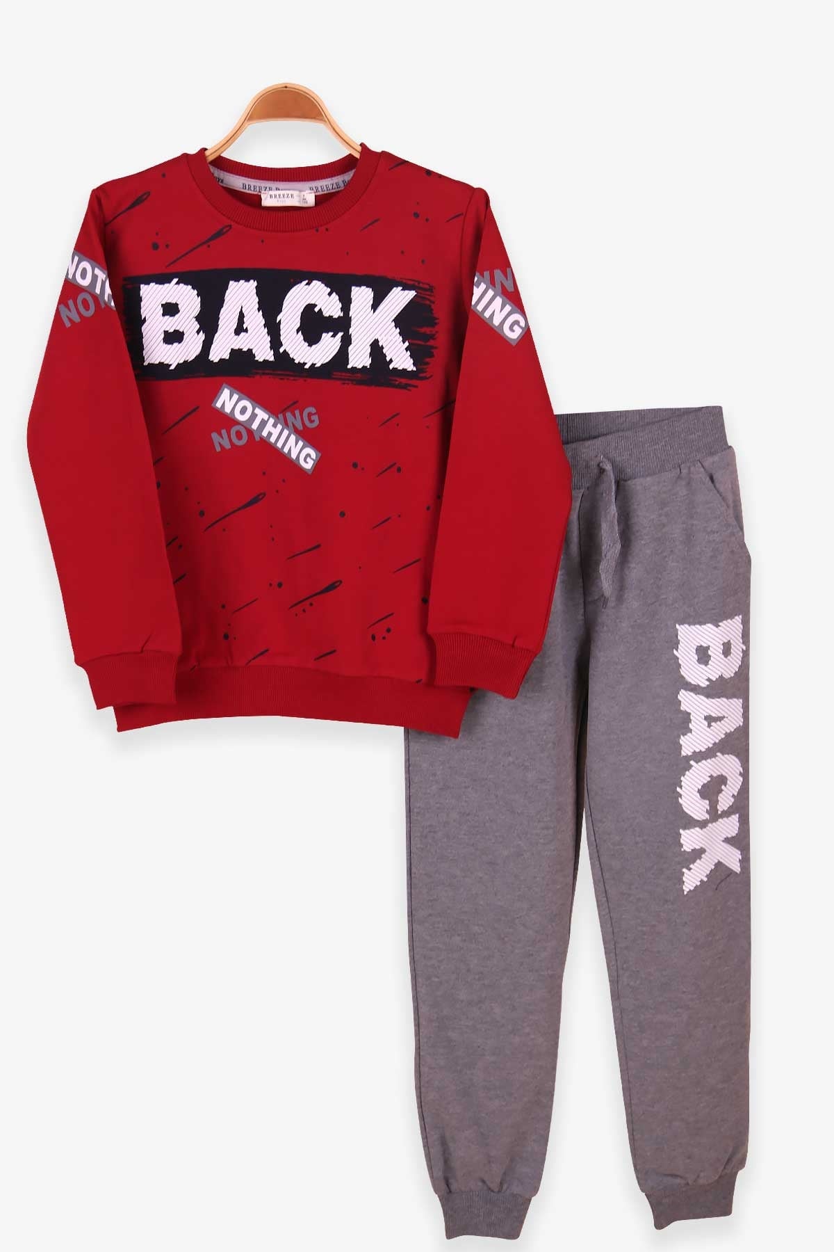 Breeze Erkek Çocuk Eşofman Takımı Baskılı Bordo (7-12 Yaş)