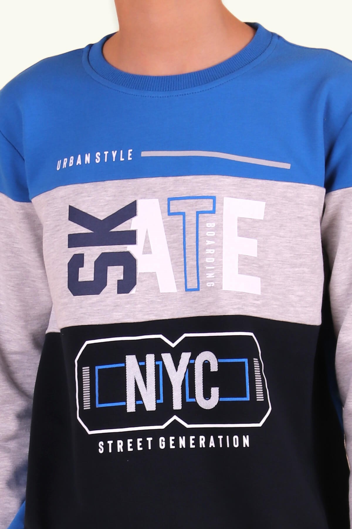 Breeze Erkek Çocuk Eşofman Takımı Baskılı NYC Koyu Mavi (6-12 Yaş)