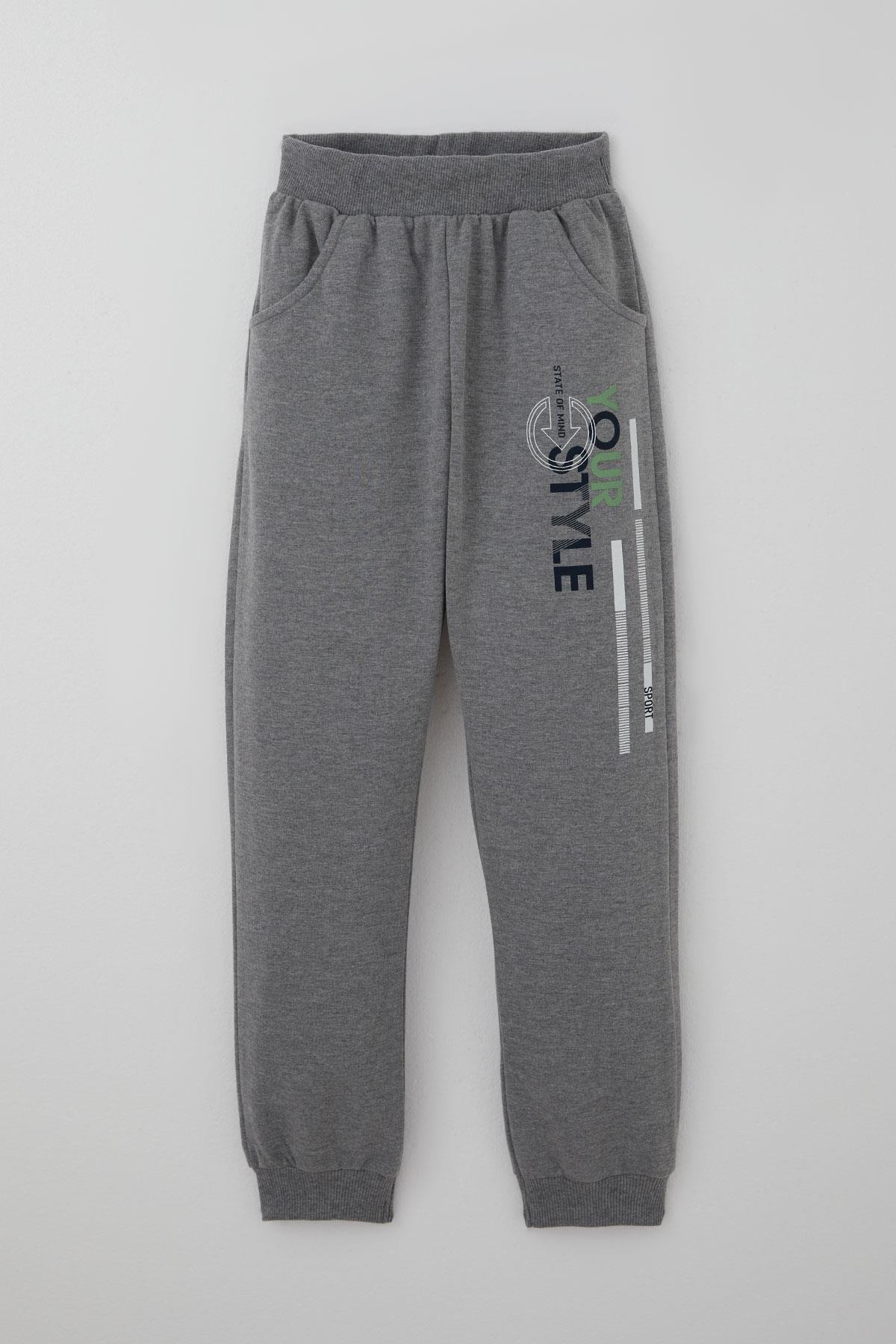 Breeze Erkek Çocuk Eşofman Takımı Cep Kapak Detaylı Yazı Baskılı Mint Yeşili (7-12 Yaş)