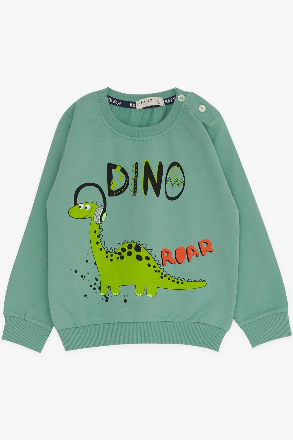 Breeze Erkek Çocuk Eşofman Takımı Dinozor Baskılı Mint Yeşili (1.5-5 Yaş)