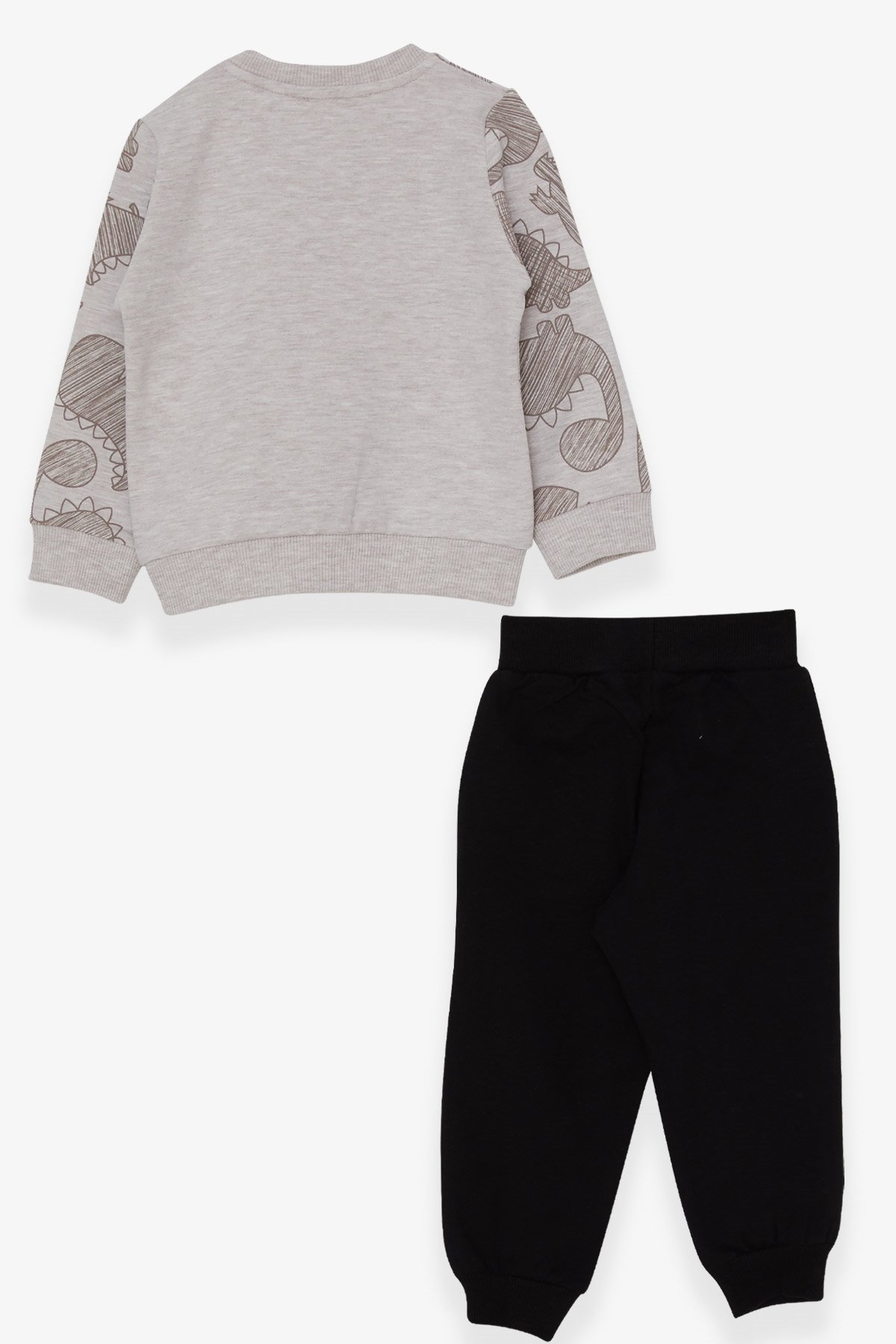 Breeze Erkek Çocuk Eşofman Takımı Dinozor Baskılı Bej Melanj (1-4 Yaş)