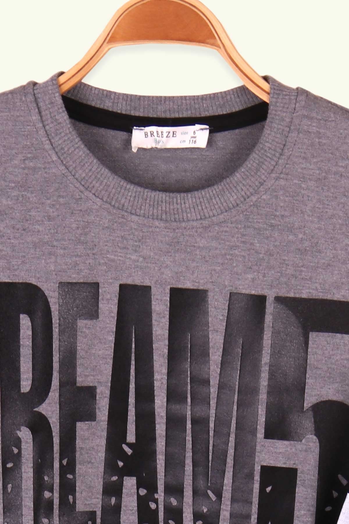 Breeze Erkek Çocuk Eşofman Takımı Dream Baskılı Füme (6-12 Yaş)