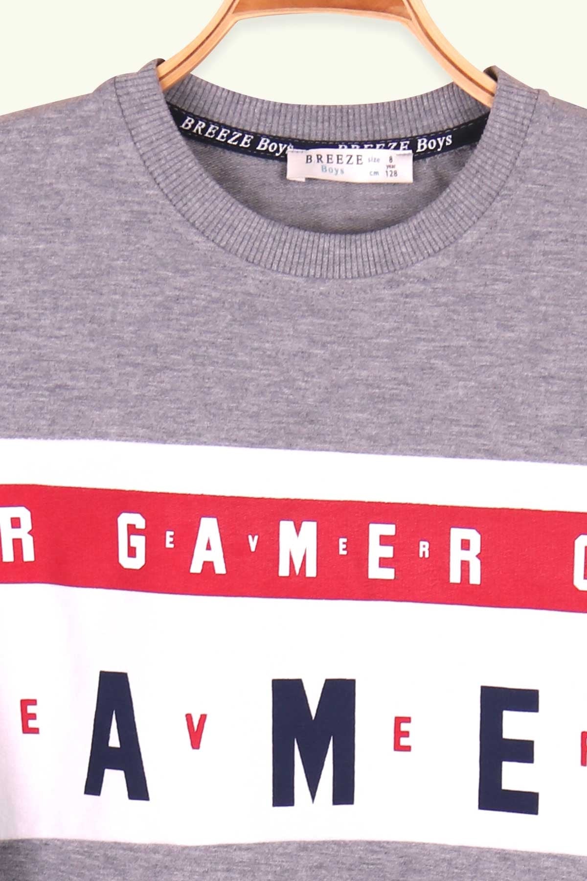 Breeze Erkek Çocuk Eşofman Takımı Gamer Baskılı Gri (8-14 Yaş)