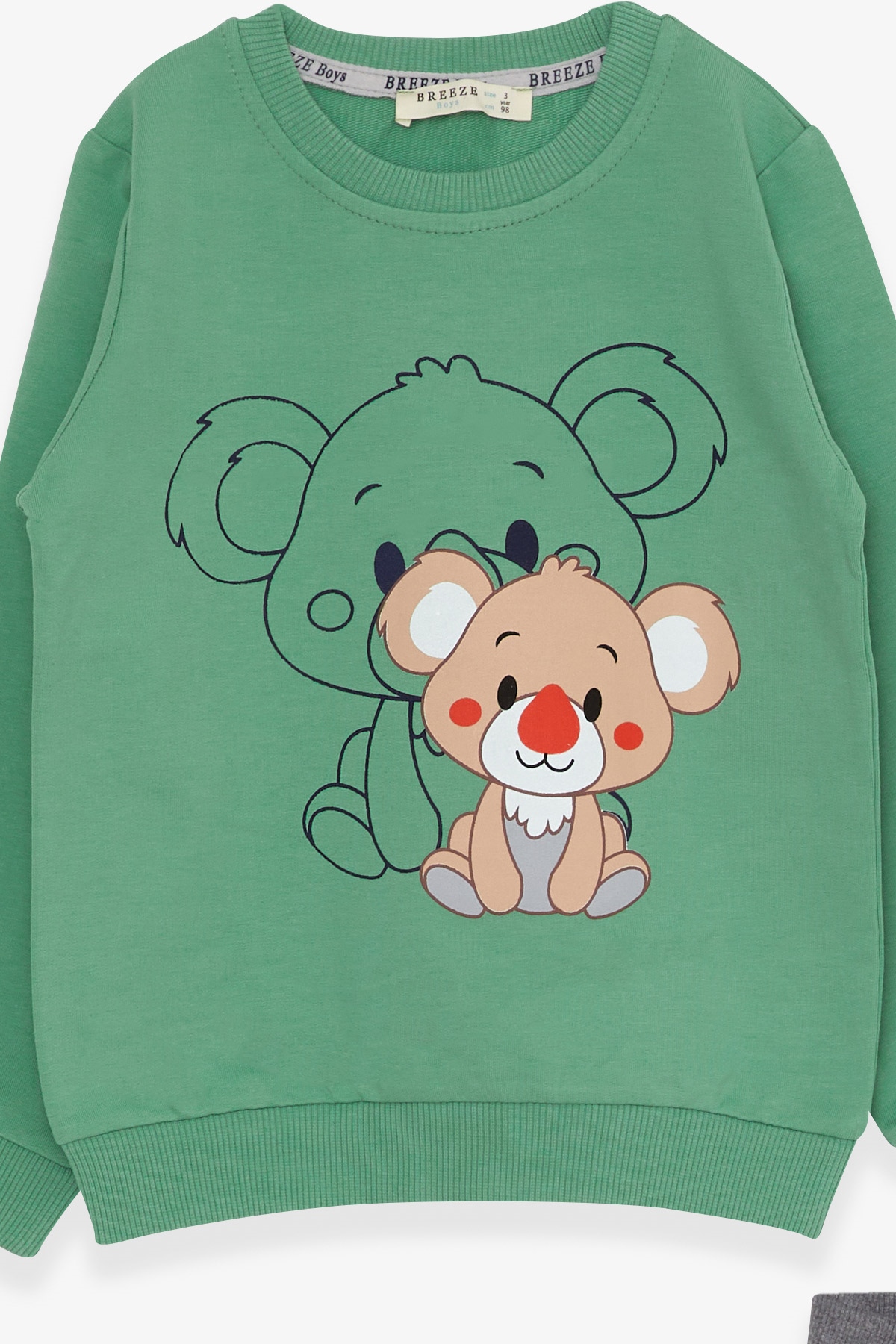 Breeze Erkek Çocuk Eşofman Takımı Koala Baskılı Mint Yeşili (1-4 Yaş)