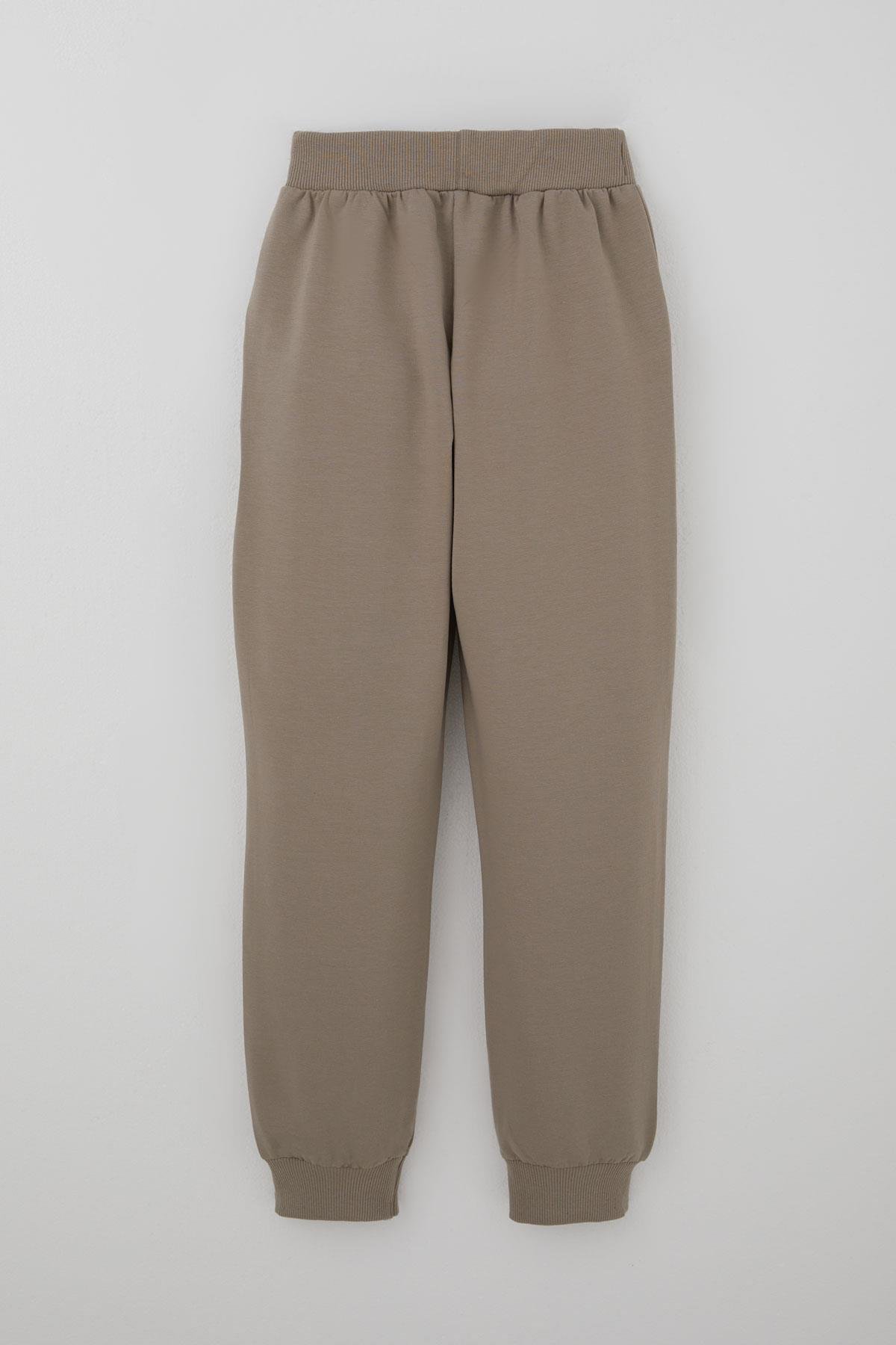 Breeze Erkek Çocuk Eşofman Takımı Kolej Rüzgarı Yazı Nakışlı Bej (5-10 Yaş)