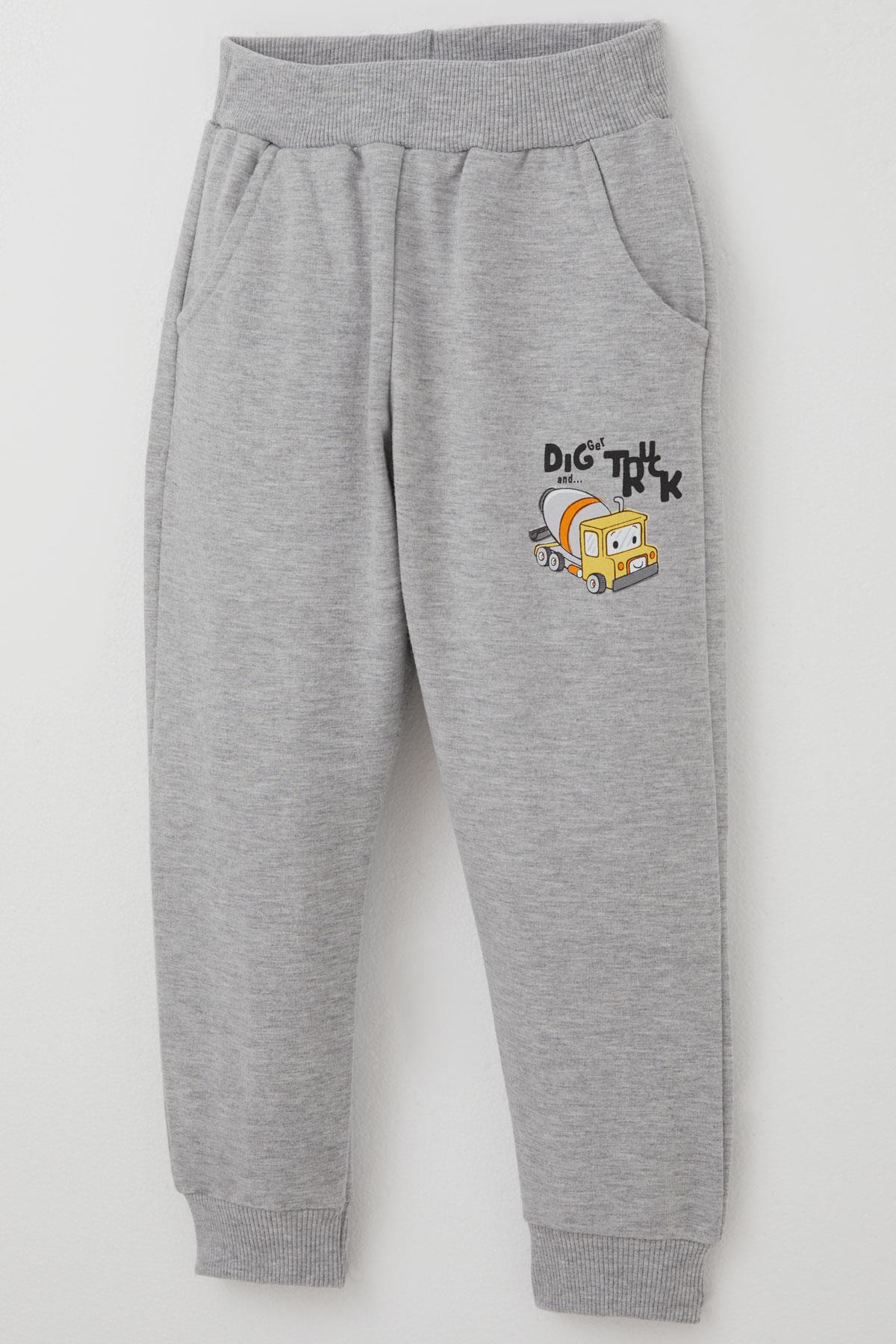 Breeze Erkek Çocuk Eşofman Takımı Küçük Operatör Çalışkan İş Makineleri Mint Yeşili (1-4 Yaş)