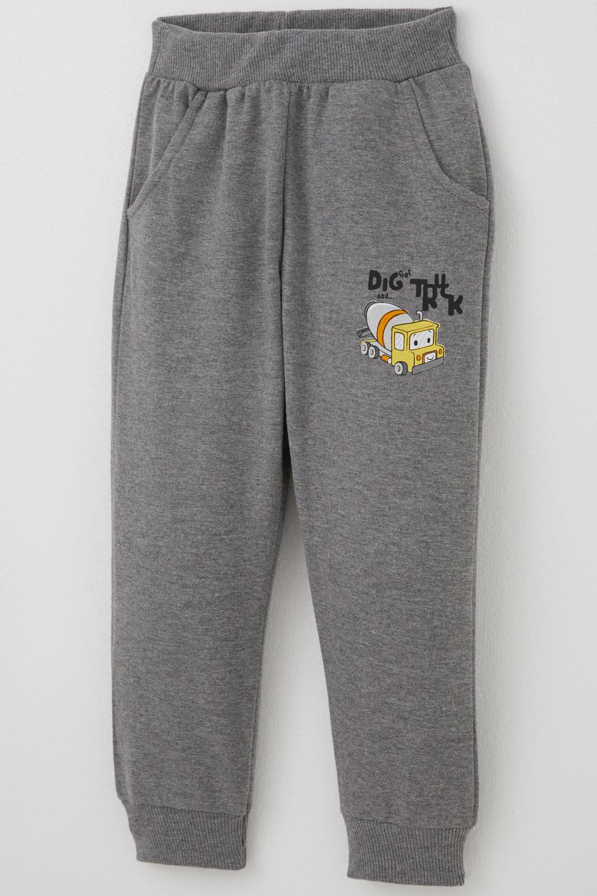 Breeze Erkek Çocuk Eşofman Takımı Küçük Operatör Çalışkan İş Makineleri Su Yeşili (1-4 Yaş)