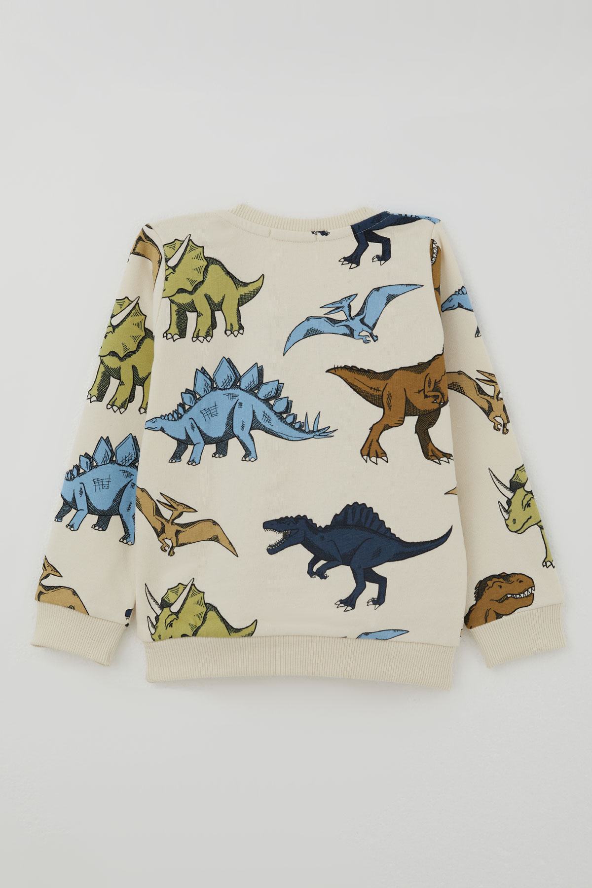 Breeze Erkek Çocuk Eşofman Takımı Kükreyen Dinozorlar Desenli Krem (1.5-5 Yaş)