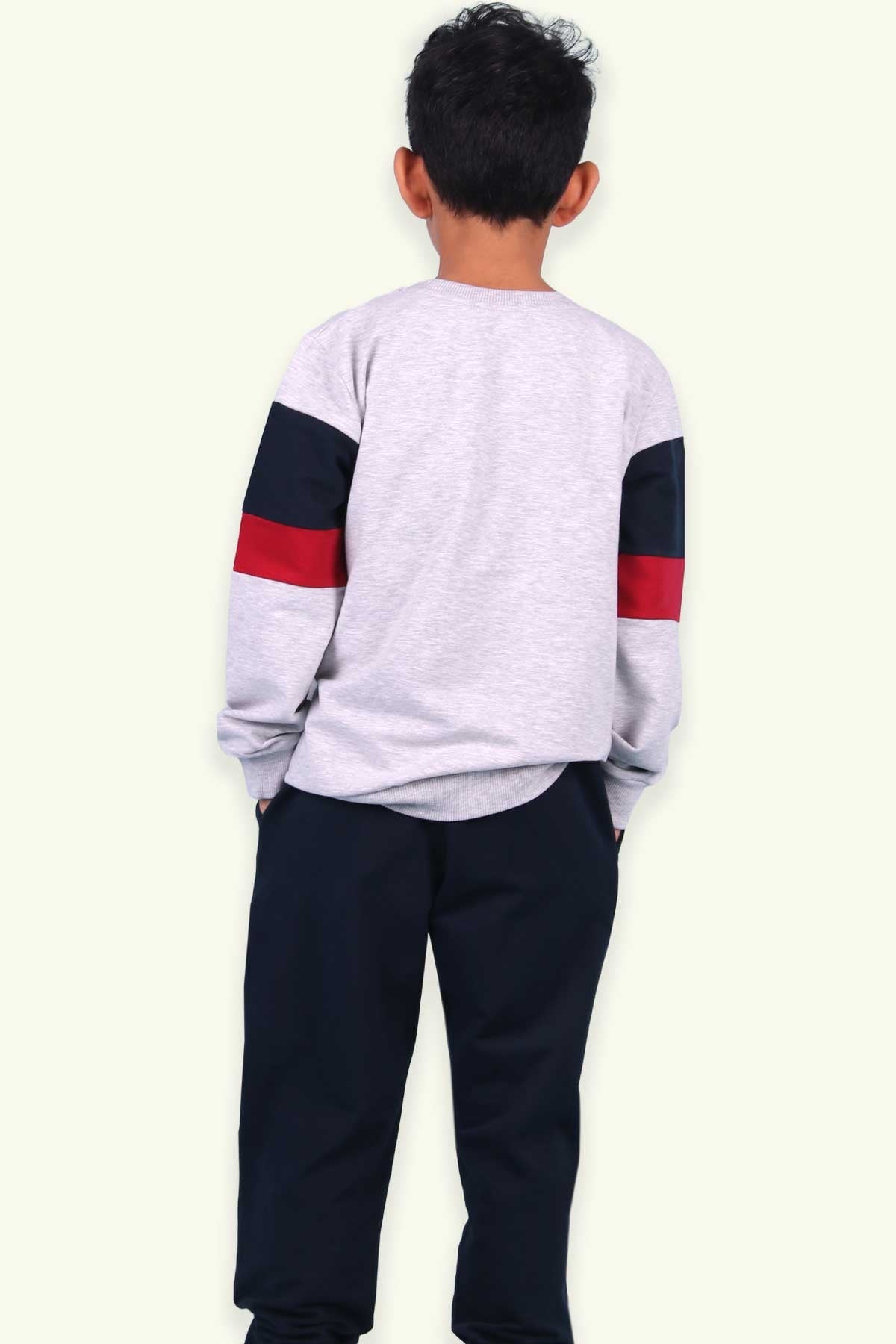 Breeze Erkek Çocuk Eşofman Takımı Nakışlı Gri (5-9 Yaş)