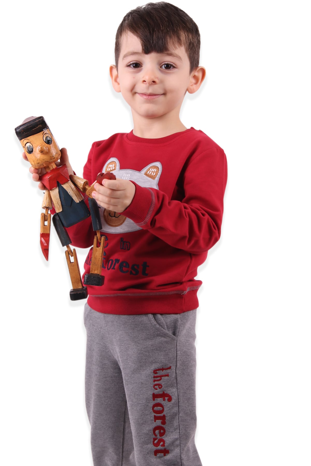 BREEZE Erkek Çocuk Eşofman Takımı Nakışlı Kırmızı (1.5-5 Yaş)