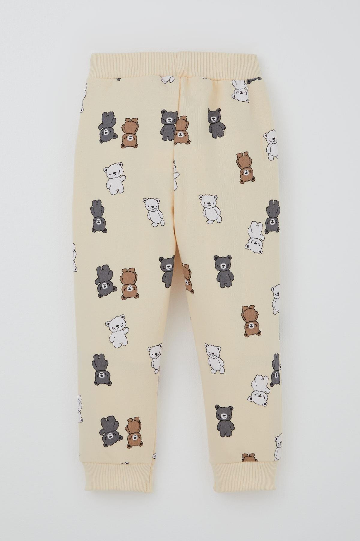 Breeze Erkek Çocuk Eşofman Takımı Sevimli Ayıcıklar Desenli Krem (1-3 Yaş)