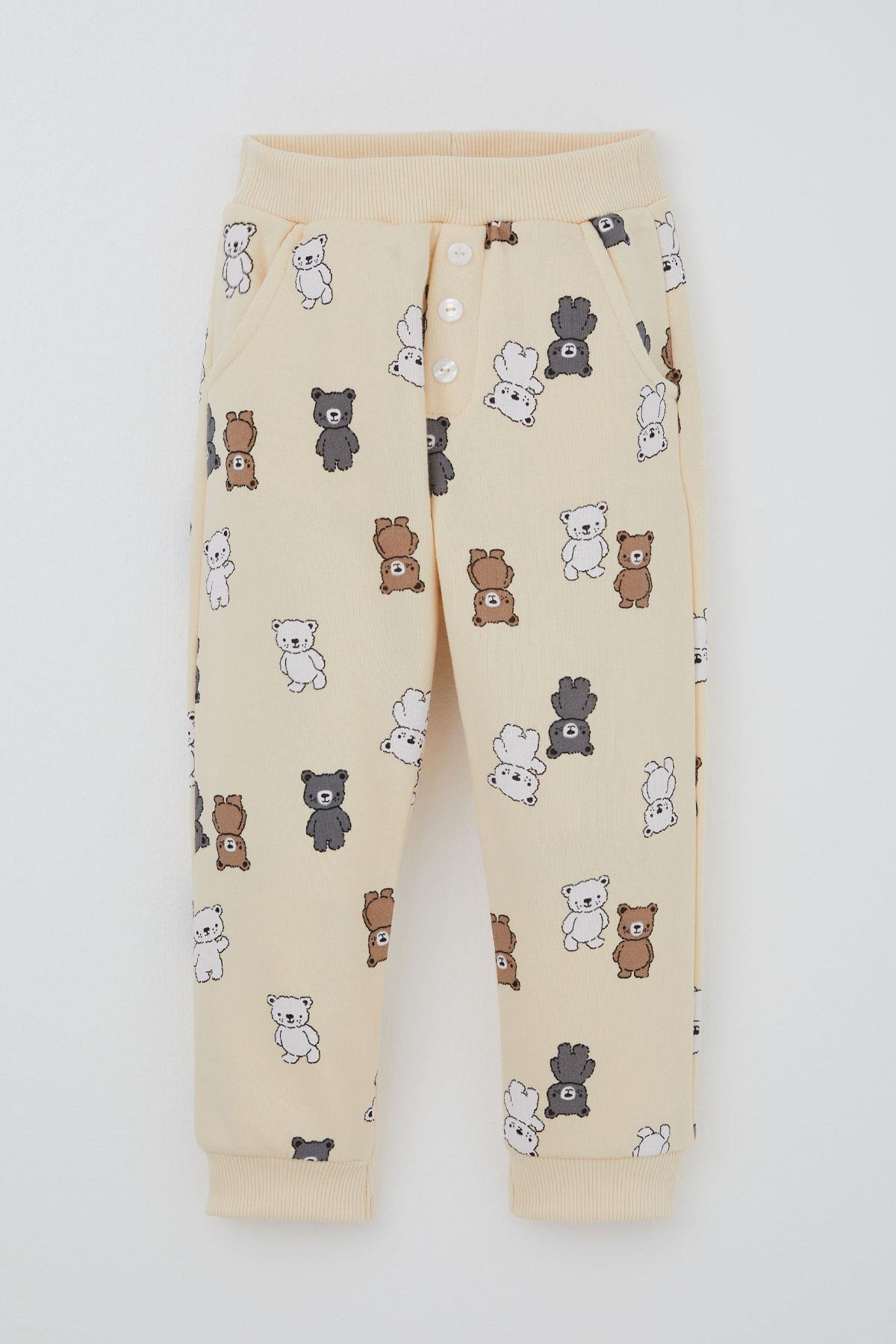 Breeze Erkek Çocuk Eşofman Takımı Sevimli Ayıcıklar Desenli Krem (1-3 Yaş)