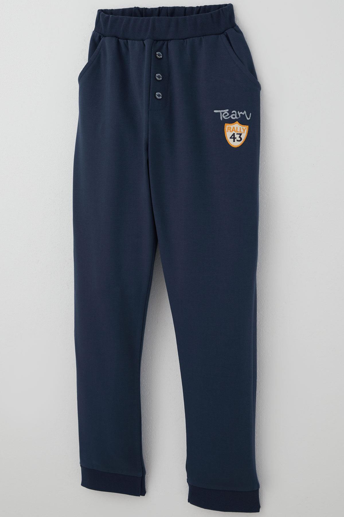 Breeze Erkek Çocuk Eşofman Takımı Yarış Temalı Nakışlı Yazı Baskılı Lacivert (4-8 Yaş)