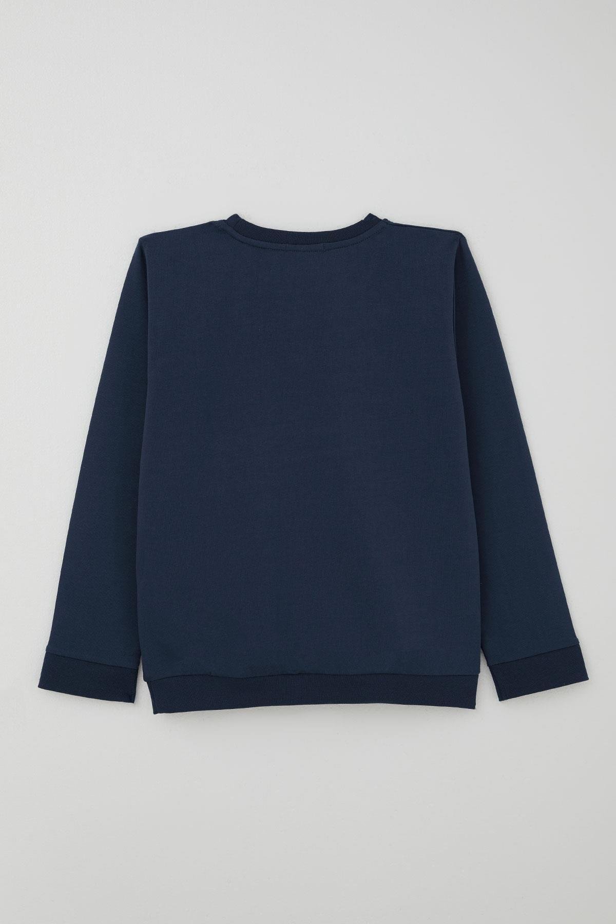 Breeze Erkek Çocuk Eşofman Takımı Yarış Temalı Nakışlı Yazı Baskılı Lacivert (4-8 Yaş)