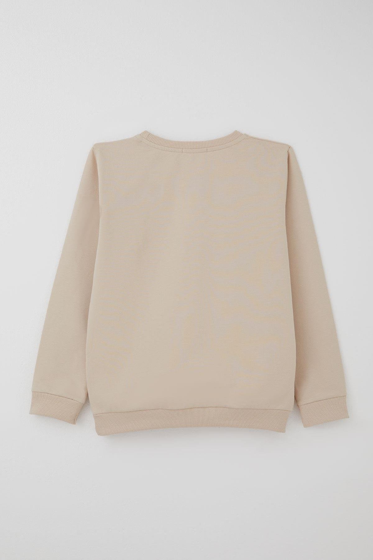 Breeze Erkek Çocuk Eşofman Takımı Yazı Baskılı Bej (4-8 Yaş)