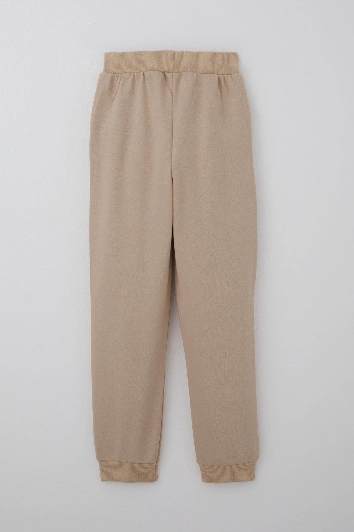 Breeze Erkek Çocuk Eşofman Takımı Yazı Pantolonu Cepli Bej (4-8 Yaş)