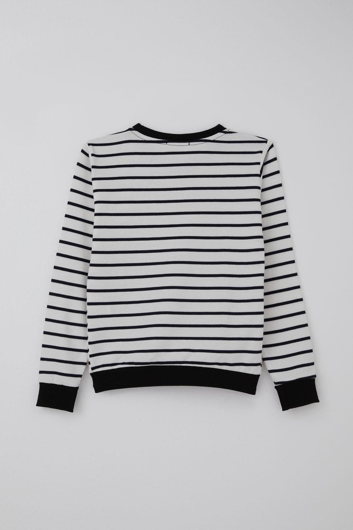 Breeze Erkek Çocuk Eşofman Takımı Yazı Baskılı Çizgili Beyaz (4-8 Yaş)