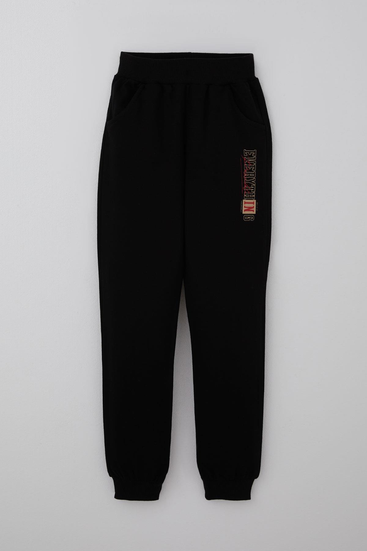 Breeze Erkek Çocuk Eşofman Takımı Yazı Baskılı Çizgili Beyaz (4-8 Yaş)