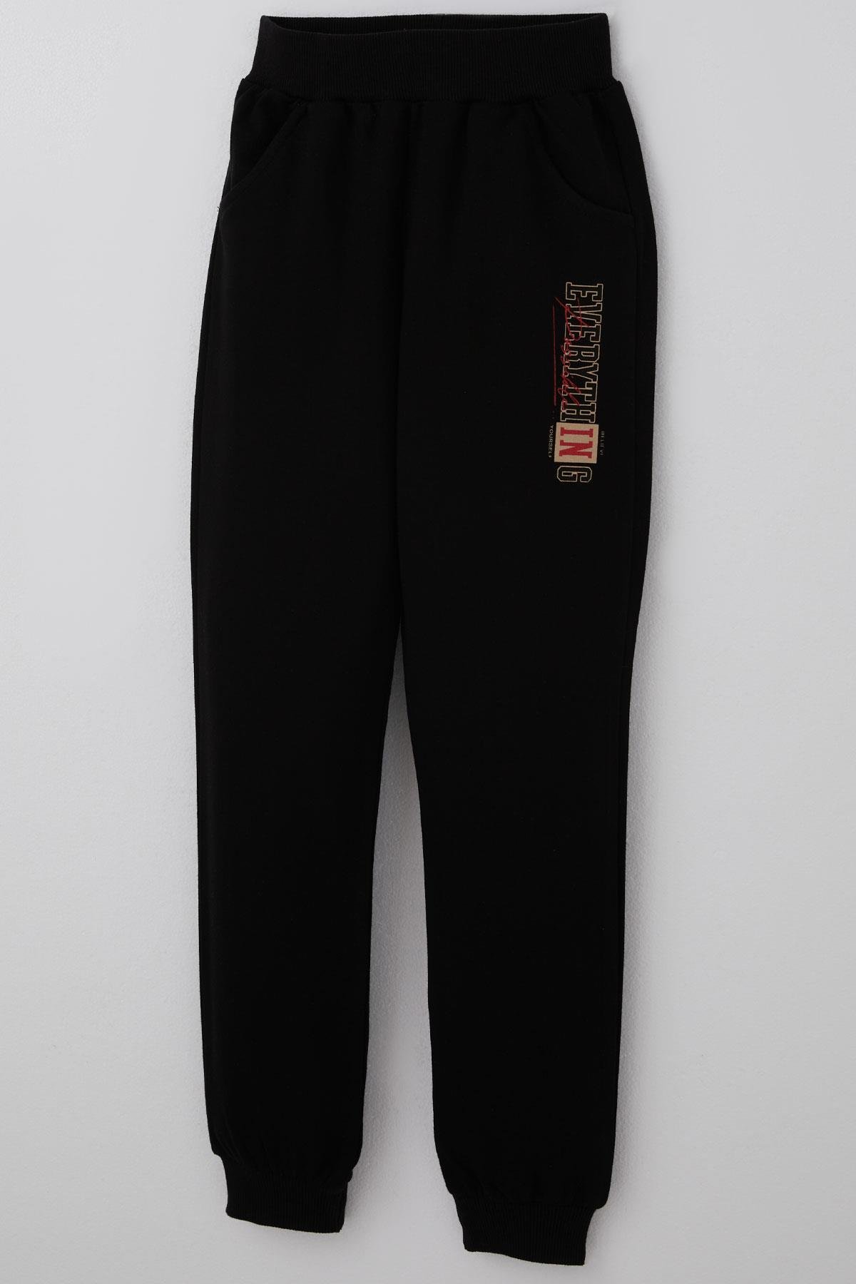 Breeze Erkek Çocuk Eşofman Takımı Yazı Baskılı Çizgili Beyaz (4-8 Yaş)