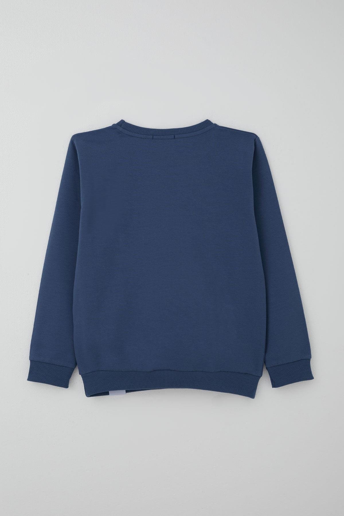 Breeze Erkek Çocuk Eşofman Takımı Yazı Baskılı İndigo (4-8 Yaş)