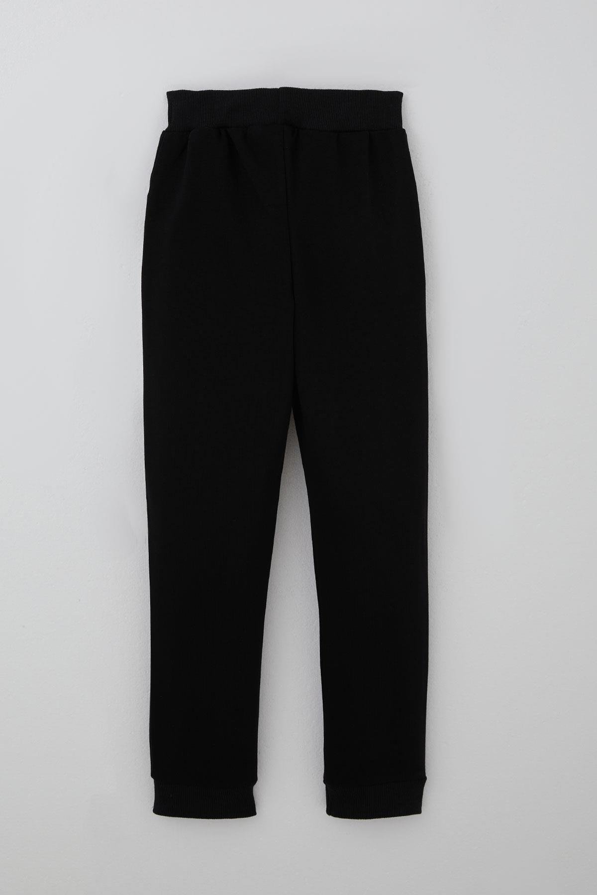 Breeze Erkek Çocuk Eşofman Takımı Yazı Baskılı Pantolunu Parça Detaylı Siyah (5-10 Yaş)