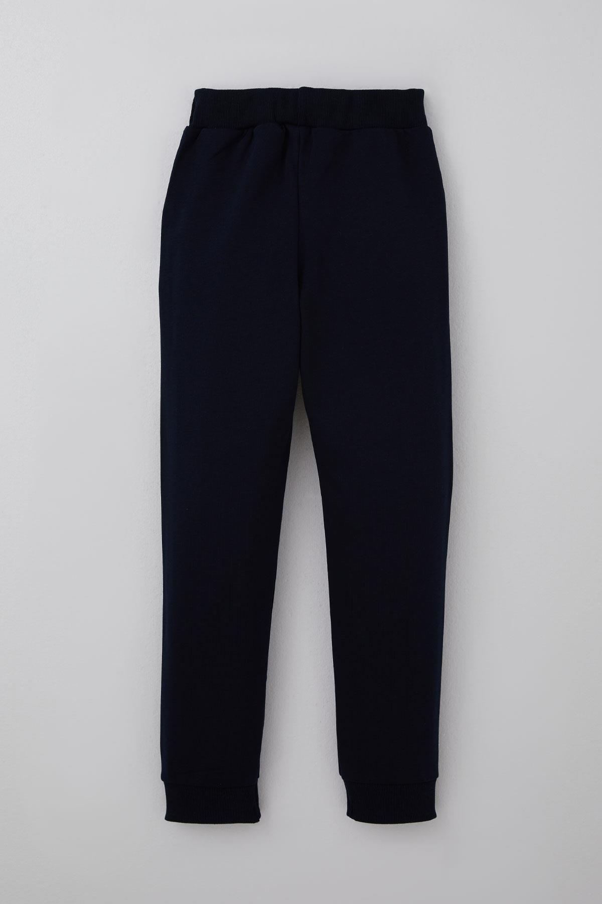 Breeze Erkek Çocuk Eşofman Takımı Yazı Baskılı Pantolunu Parça Detaylı Lacivert (5-10 Yaş)