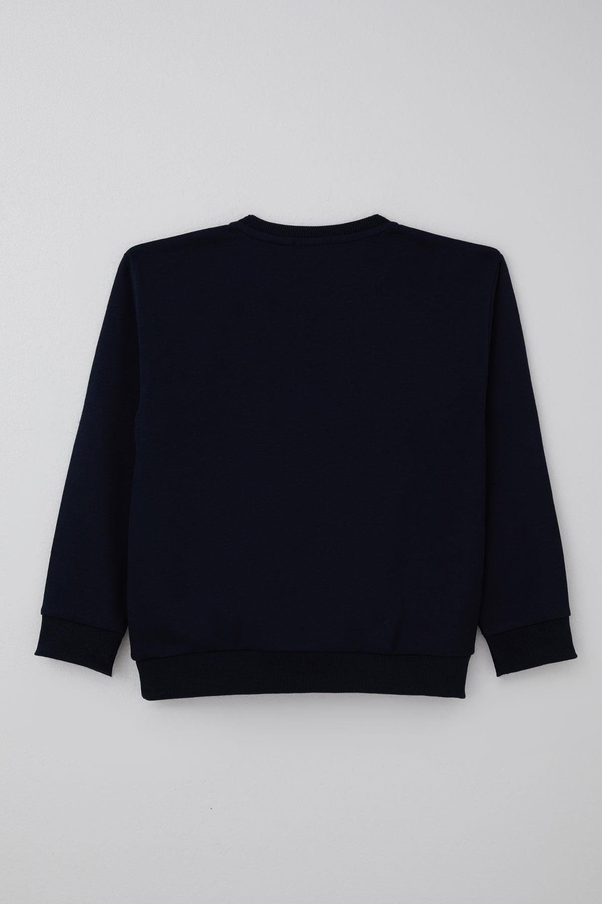 Breeze Erkek Çocuk Eşofman Takımı Yazı Baskılı Pantolunu Parça Detaylı Lacivert (5-10 Yaş)