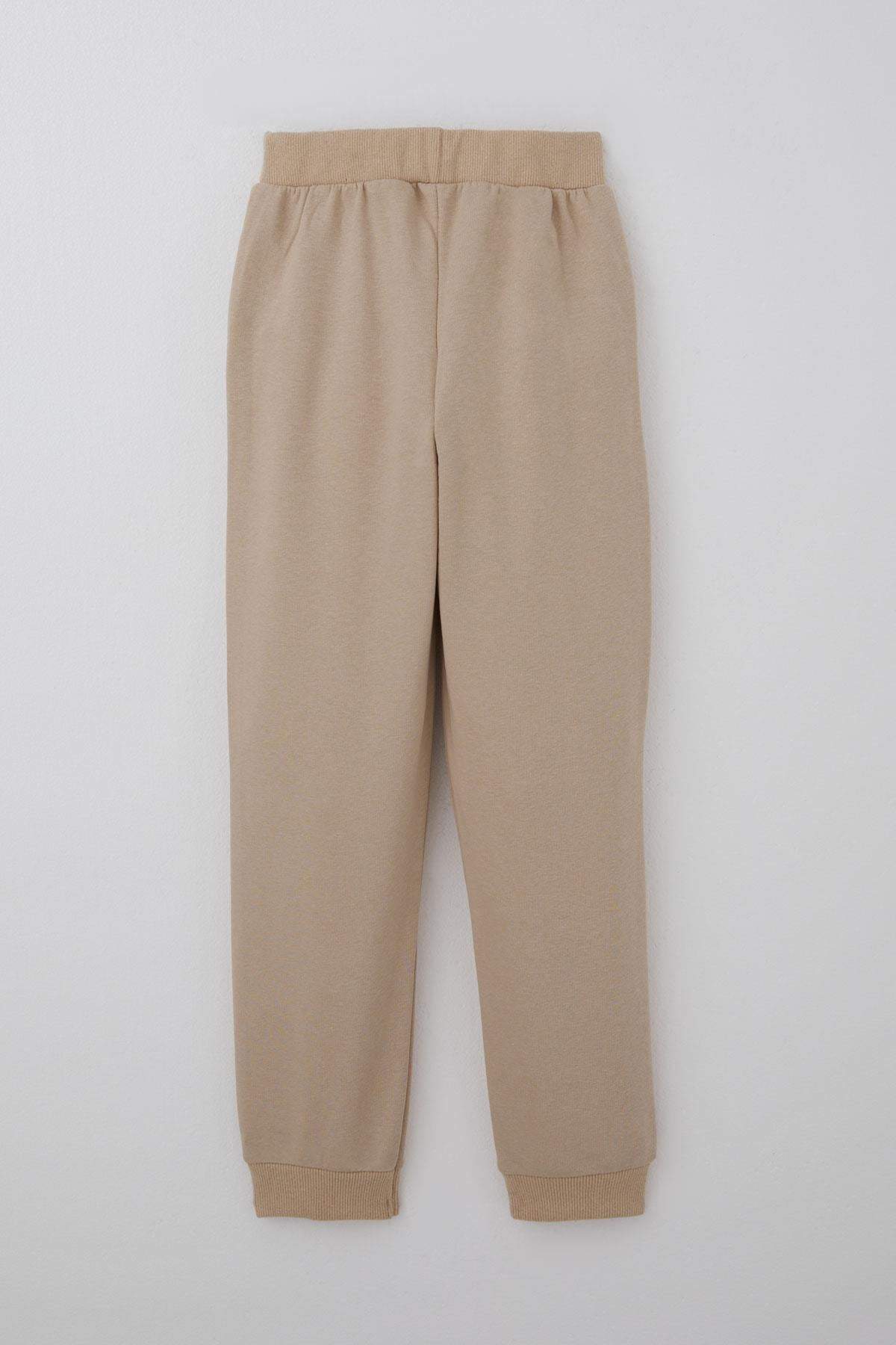 Breeze Erkek Çocuk Eşofman Takımı Yazı Pantolonu Cepli Bej (4-8 Yaş)