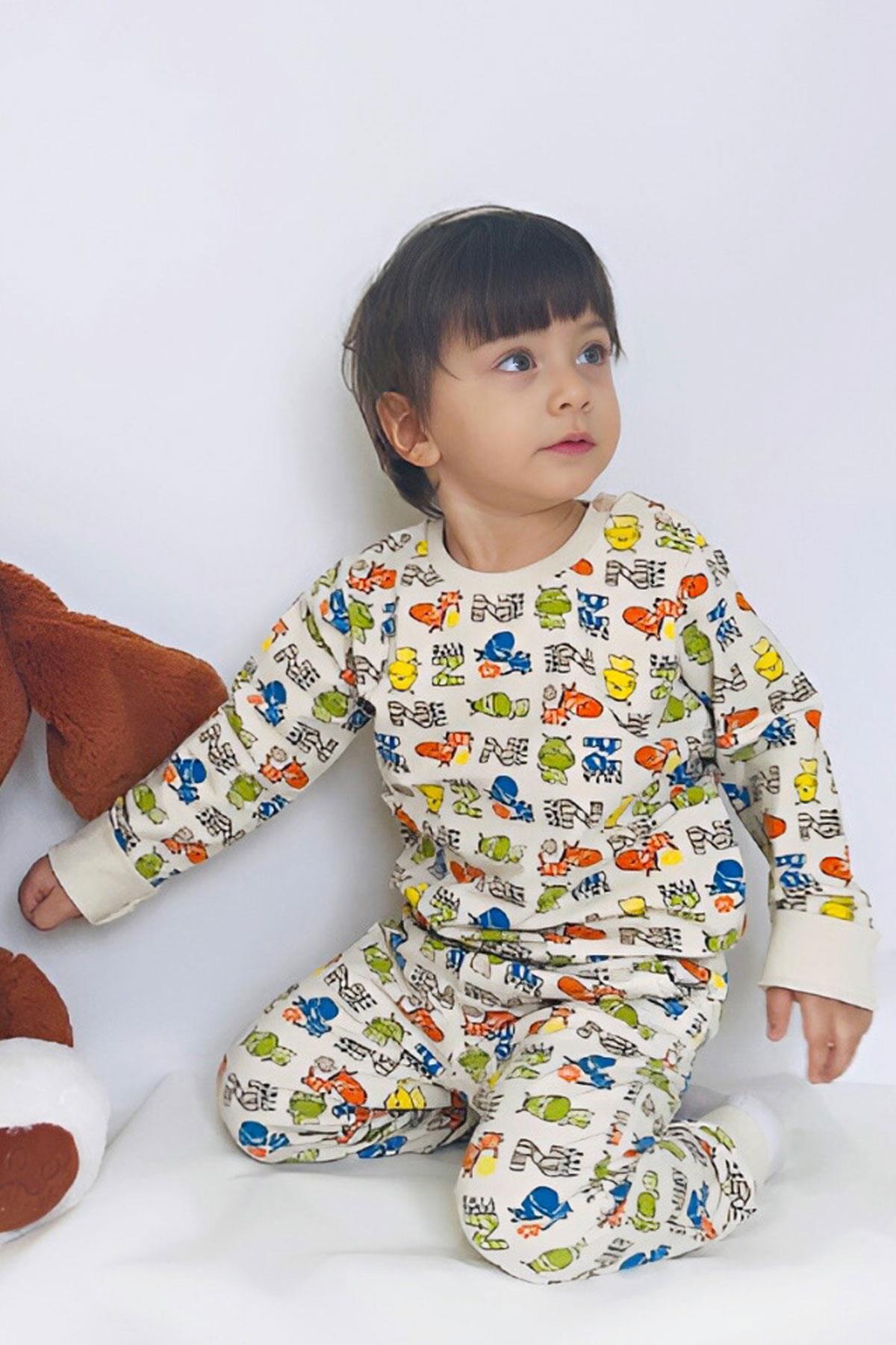 Breeze Erkek Çocuk Eşofman Takımı Zebra Macerası Krem (1.5-3 Yaş)