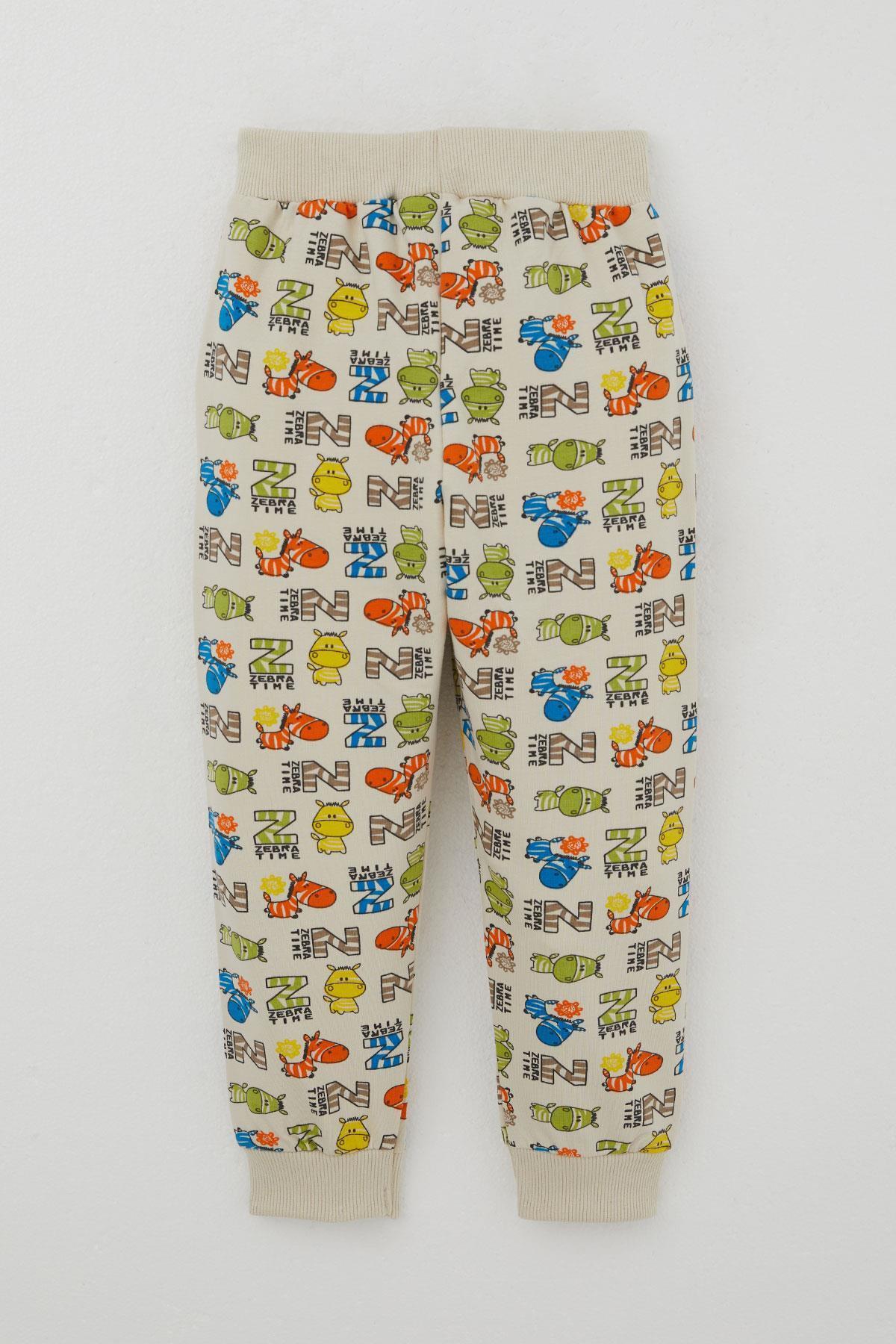 Breeze Erkek Çocuk Eşofman Takımı Zebra Macerası Krem (1.5-3 Yaş)