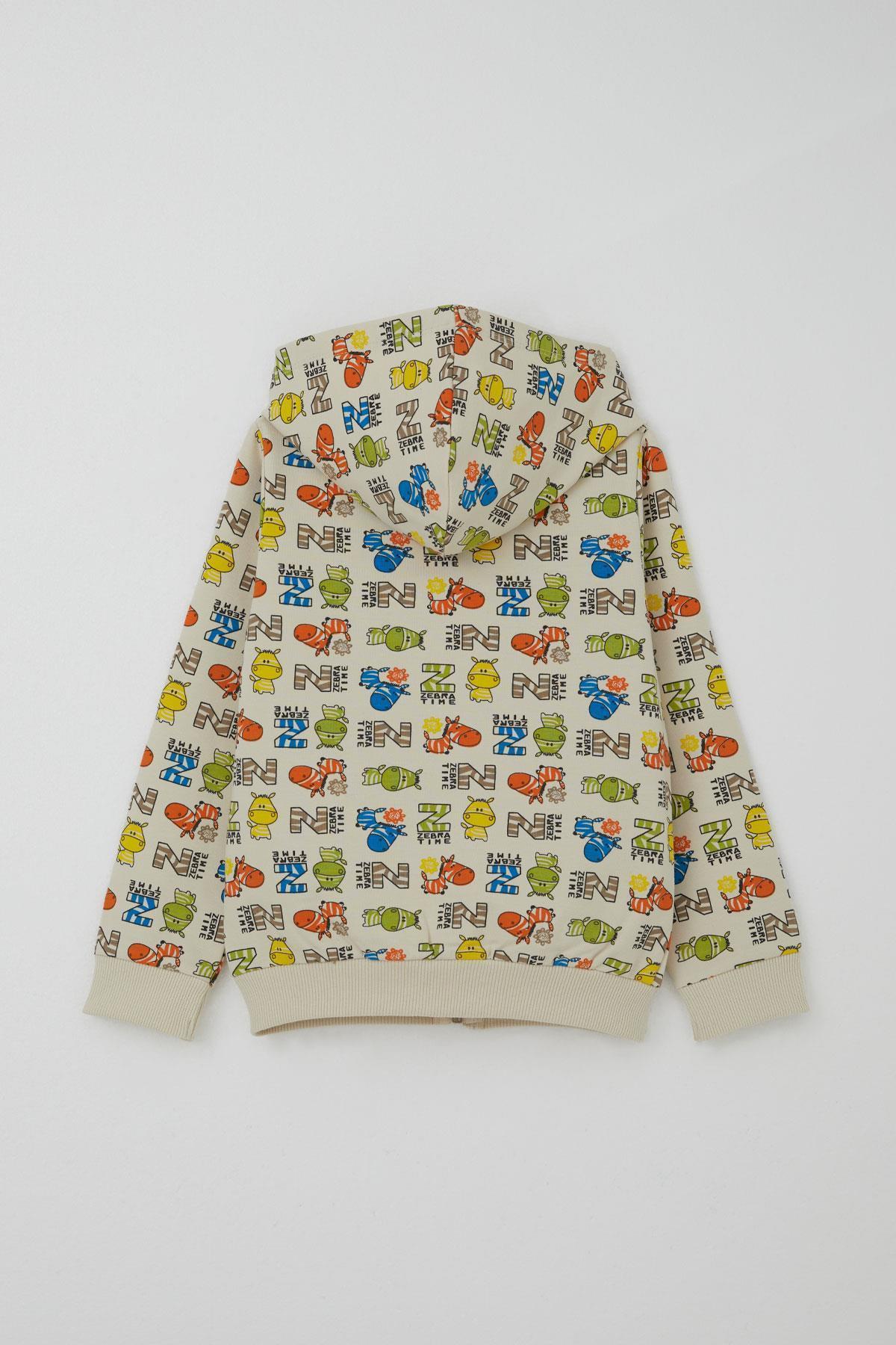 Breeze Erkek Çocuk Eşofman Takımı Zebra Macerası Krem (1.5-5 Yaş)