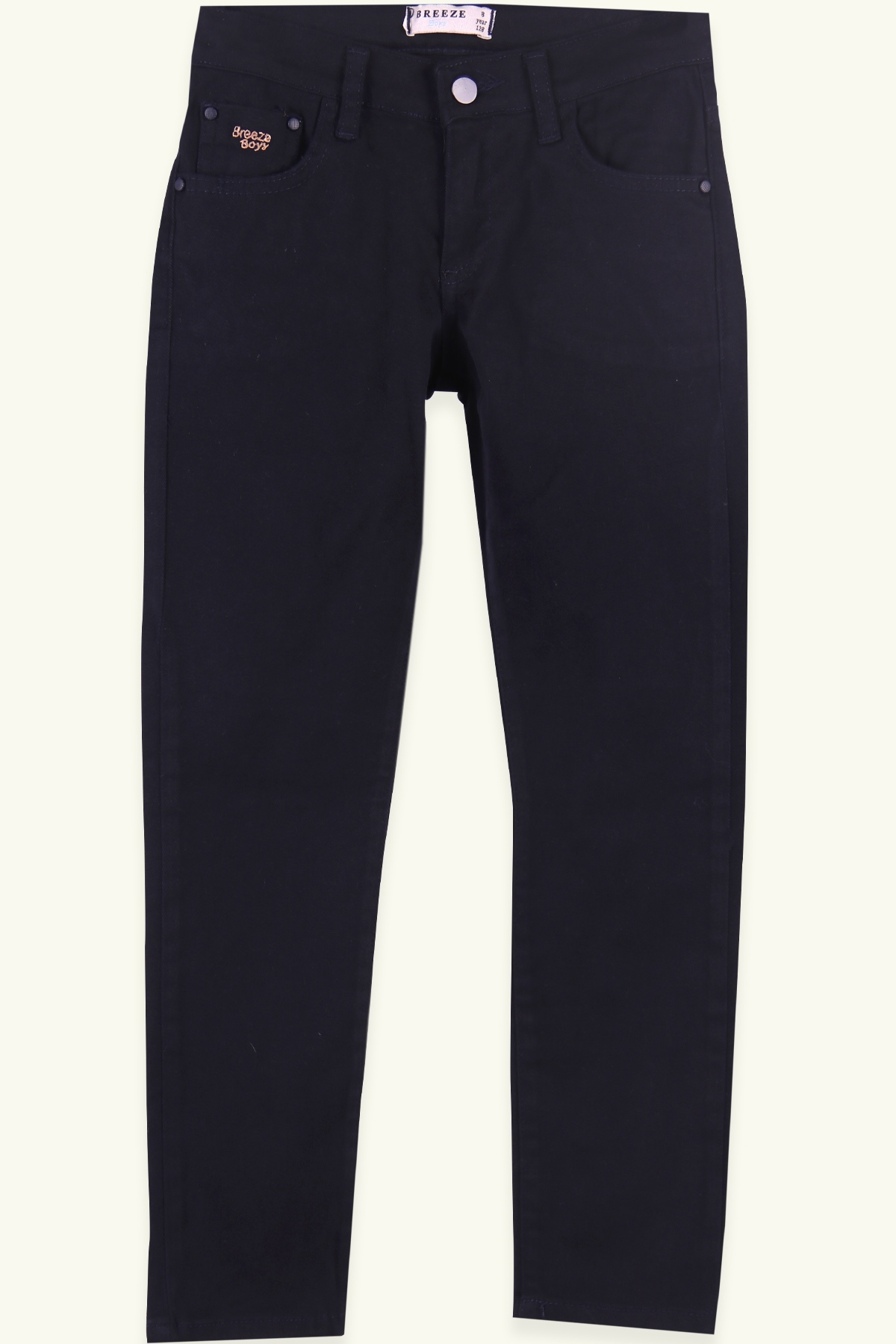Breeze Erkek Çocuk Gabardin Pantolon Cepte Yazı Detaylı Siyah (8-14 Yaş)