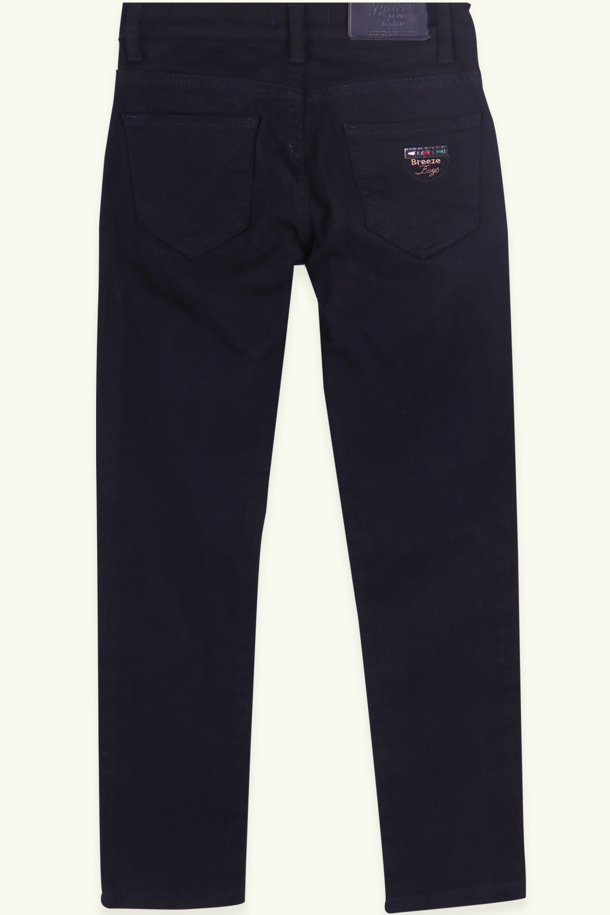 Breeze Erkek Çocuk Gabardin Pantolon Cepte Yazı Detaylı Siyah (8-14 Yaş)