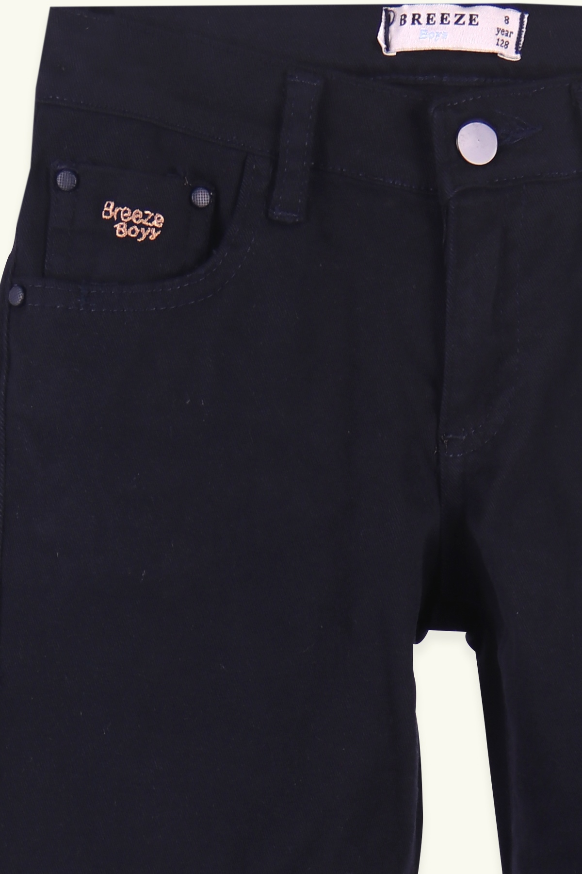 Breeze Erkek Çocuk Gabardin Pantolon Cepte Yazı Detaylı Siyah (8-14 Yaş)