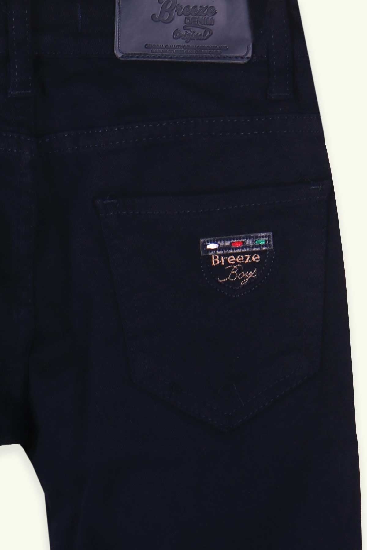 Breeze Erkek Çocuk Gabardin Pantolon Cepte Yazı Detaylı Siyah (8-14 Yaş)