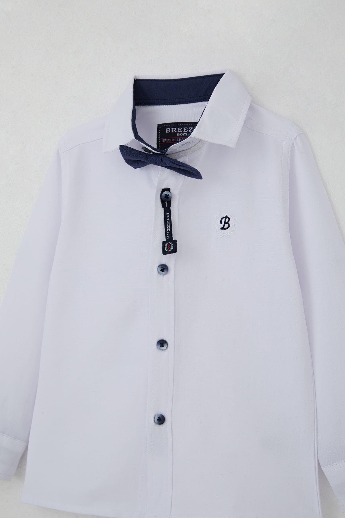 Breeze Erkek Çocuk Gömlek Papyonlu Beyaz (3-7 Yaş)