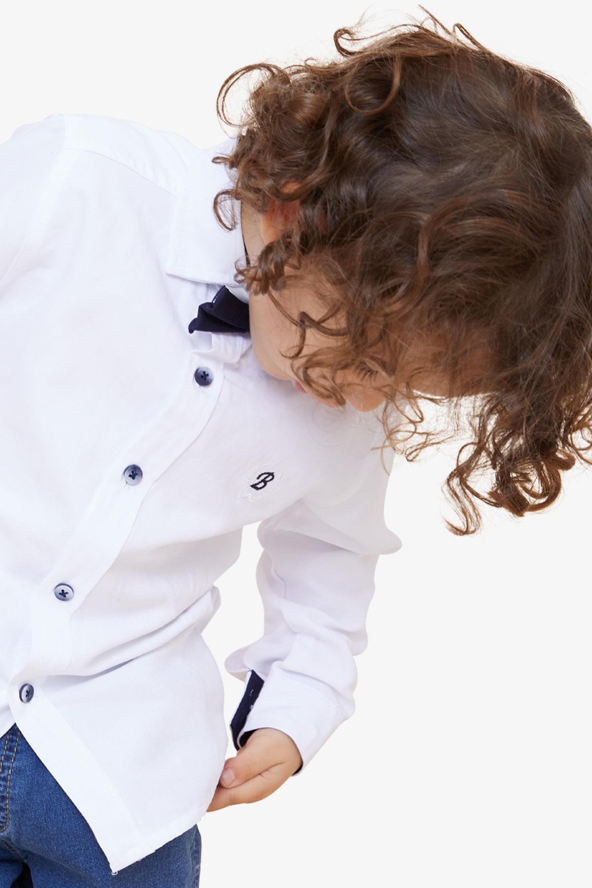 Breeze Erkek Çocuk Gömlek Papyonlu Beyaz (3-7 Yaş)