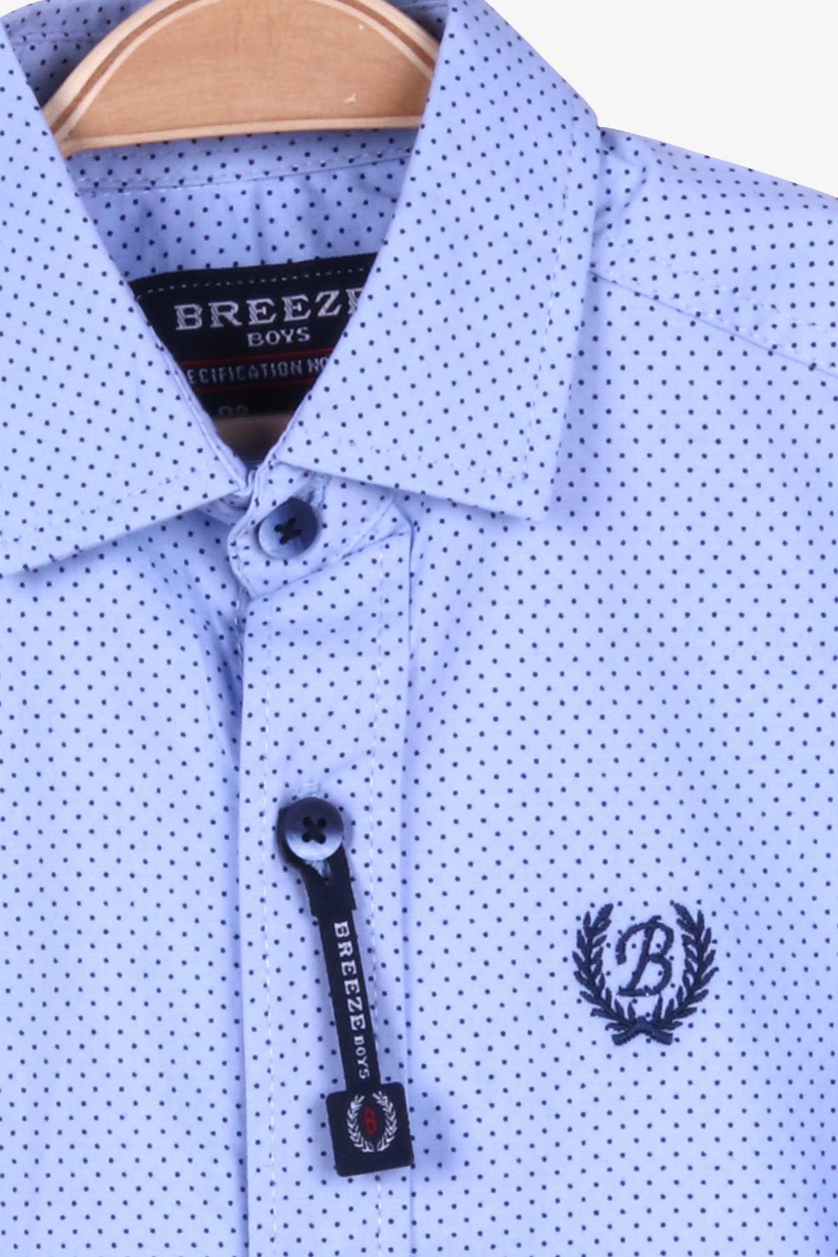 Breeze Erkek Çocuk Gömlek Puantiyeli Mavi (3-7 Yaş)