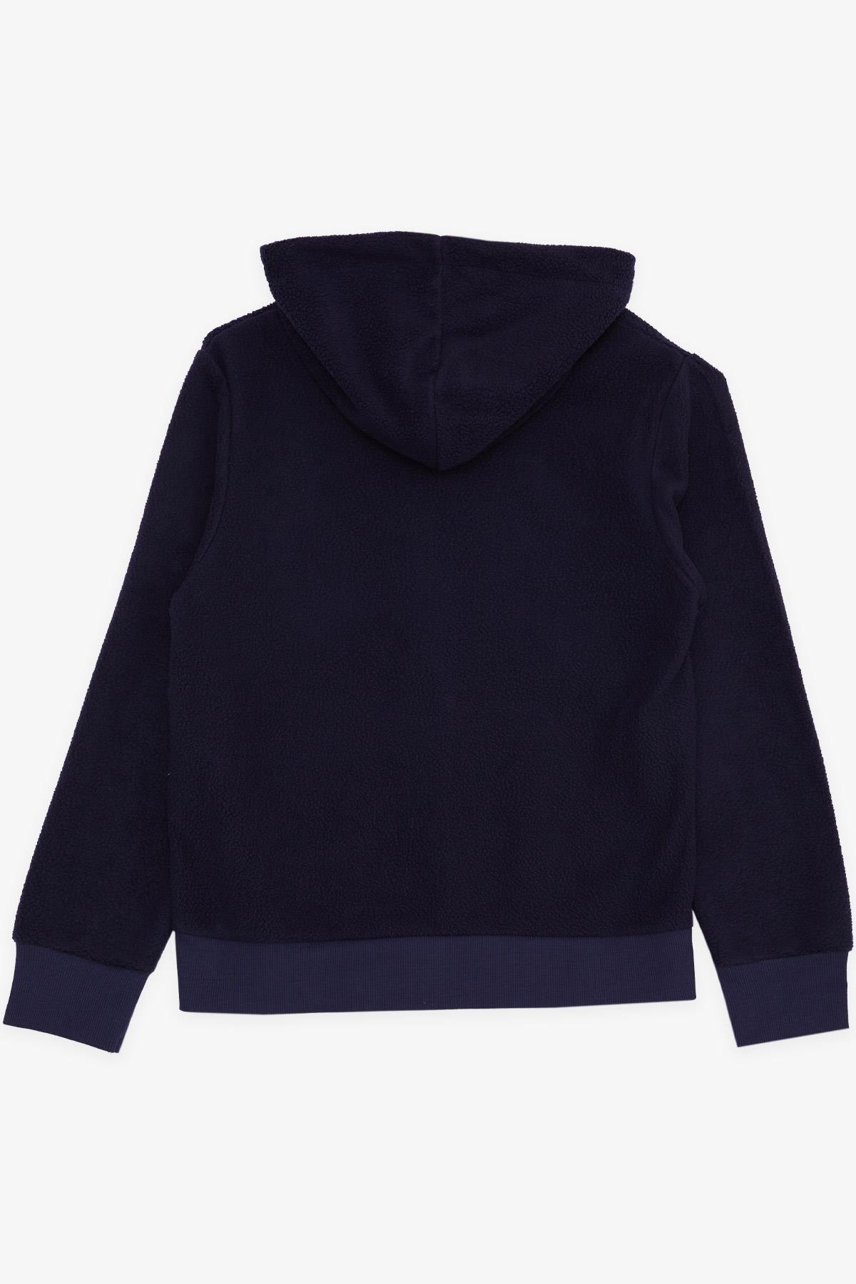 Breeze Erkek Çocuk Hırka Polar Armalı Fermuarlı Kapüşonlu Lacivert (8-10 Yaş)
