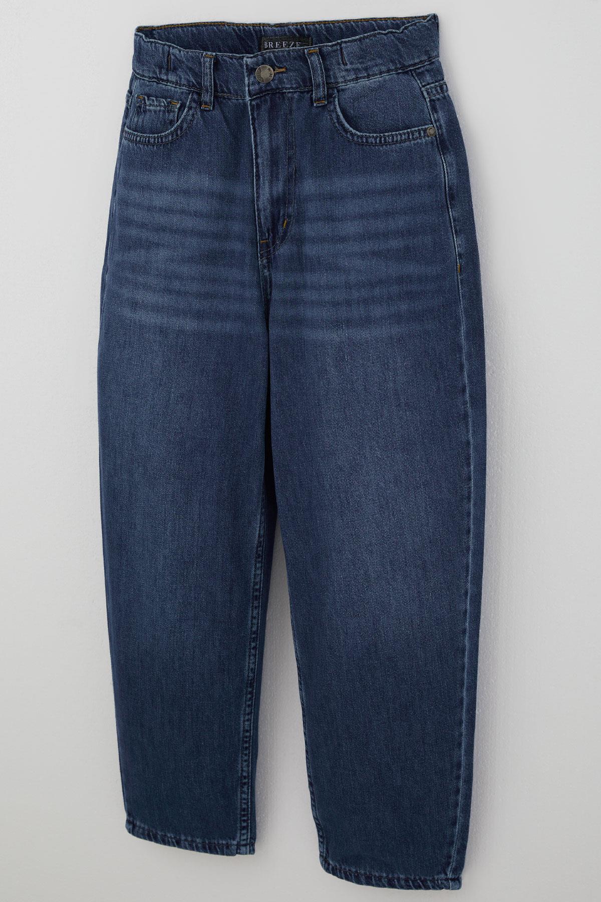 Breeze Erkek Çocuk Jean Pantolon Düğmeli Fermuarlı Cepli Mavi (10-14 Yaş)
