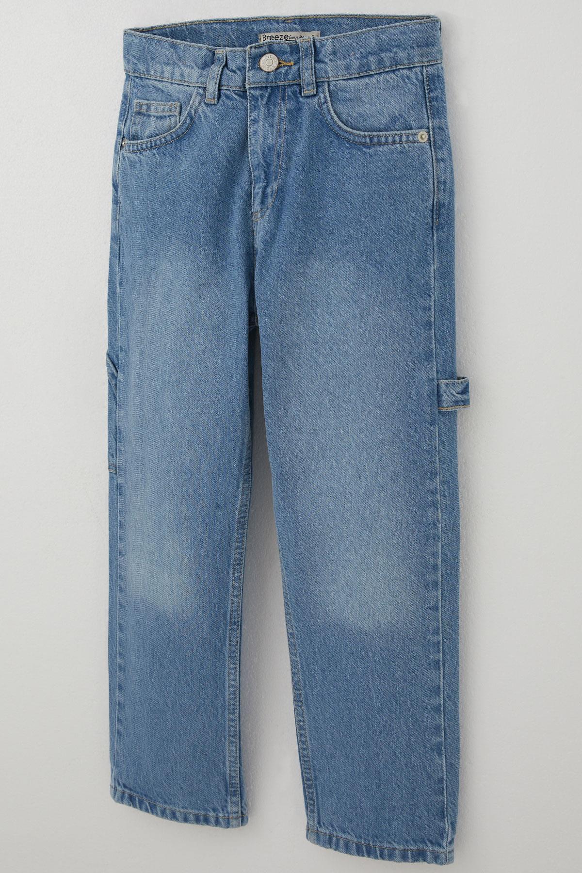 Breeze Erkek Çocuk Jean Pantolon Marangoz Model Açık Mavi (5-9 Yaş)